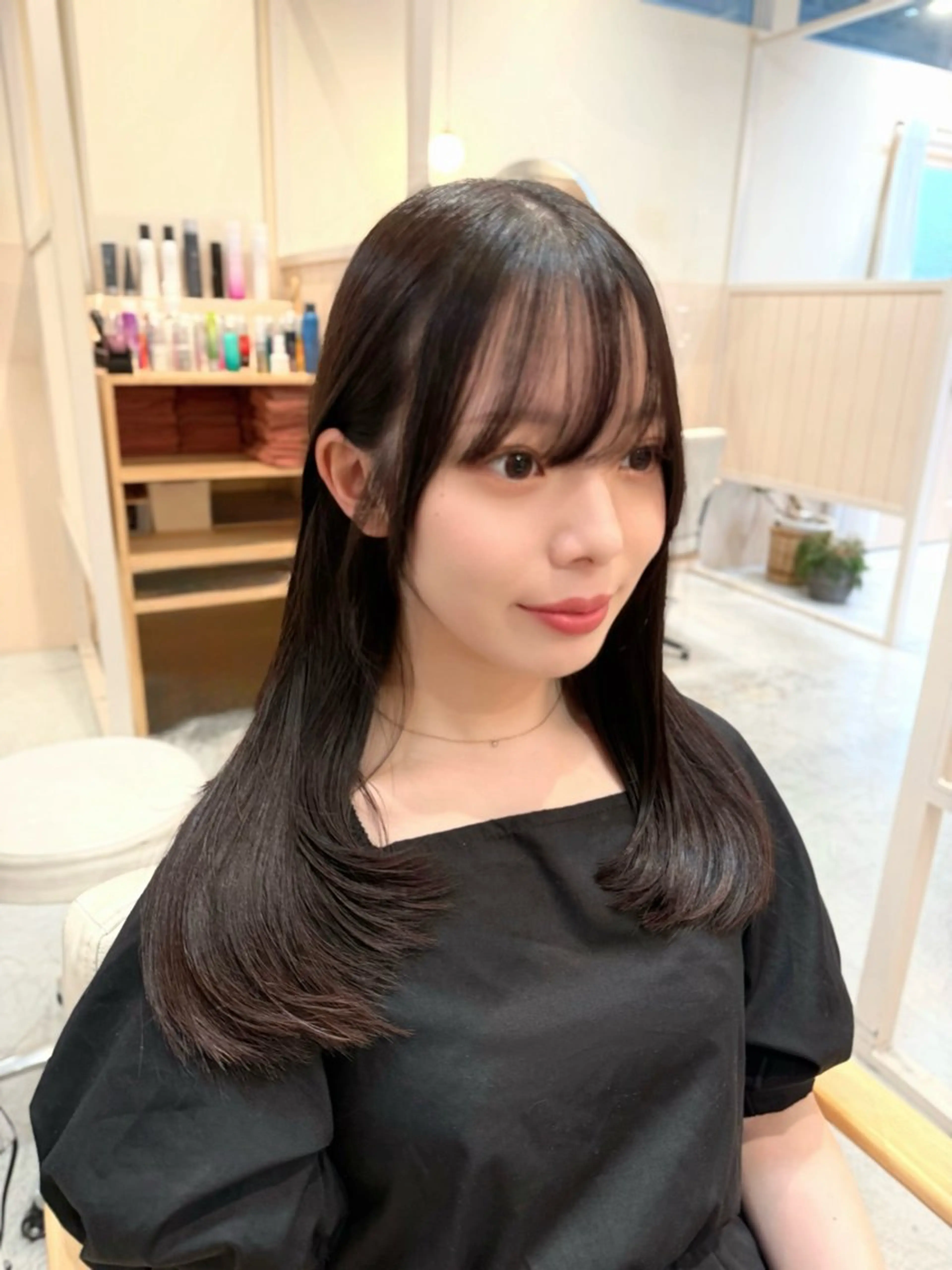セミロング カット ヘアカラー トリートメント 原田 大希のヘアスタイル