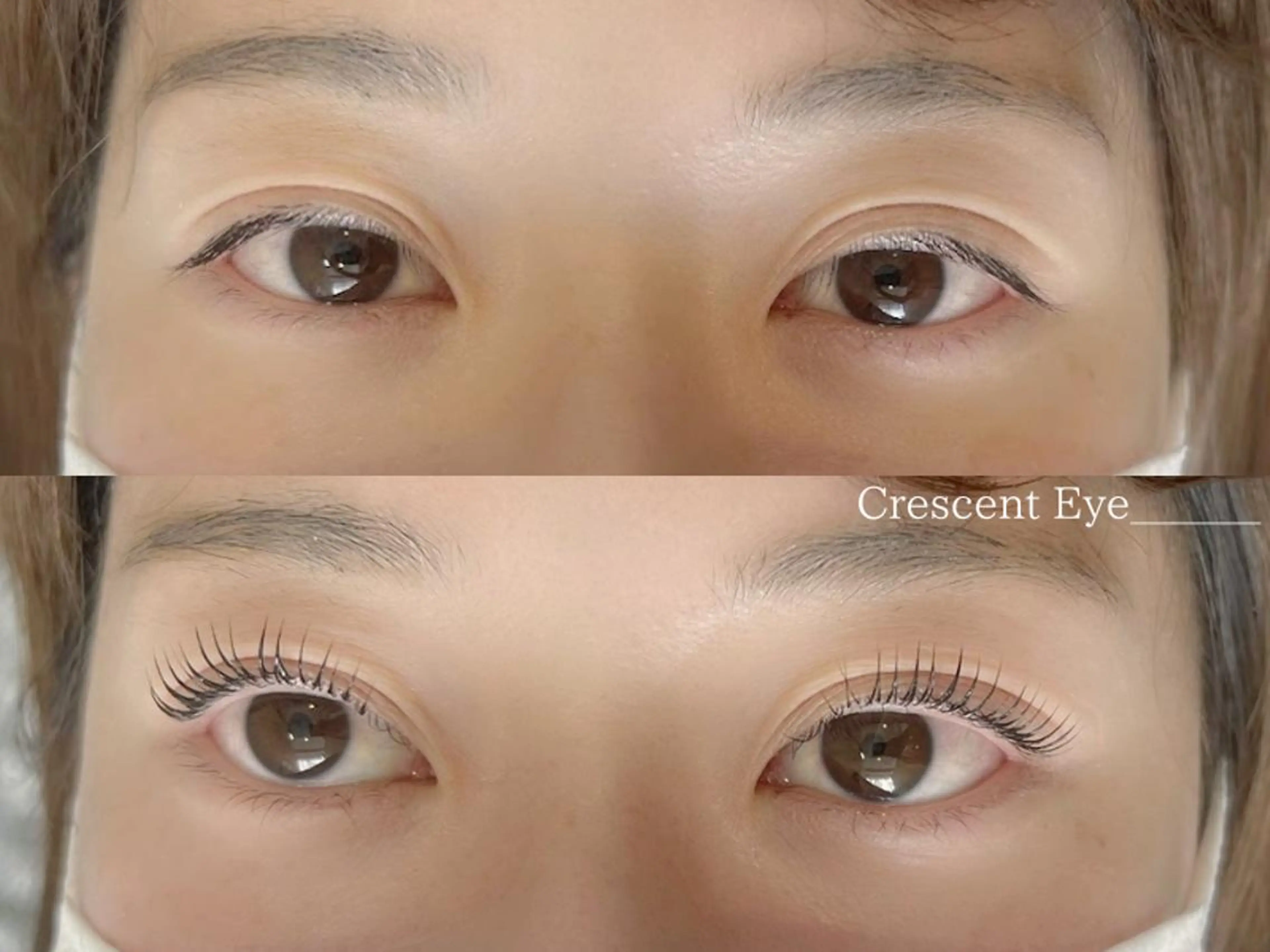 マツエク・マツパ 束感まつ毛 パリジェンヌラッシュリフト まつげパーマ 一重×まつ毛パーマ Crescent Eye 吉祥寺のマツエク・マツパデザイン