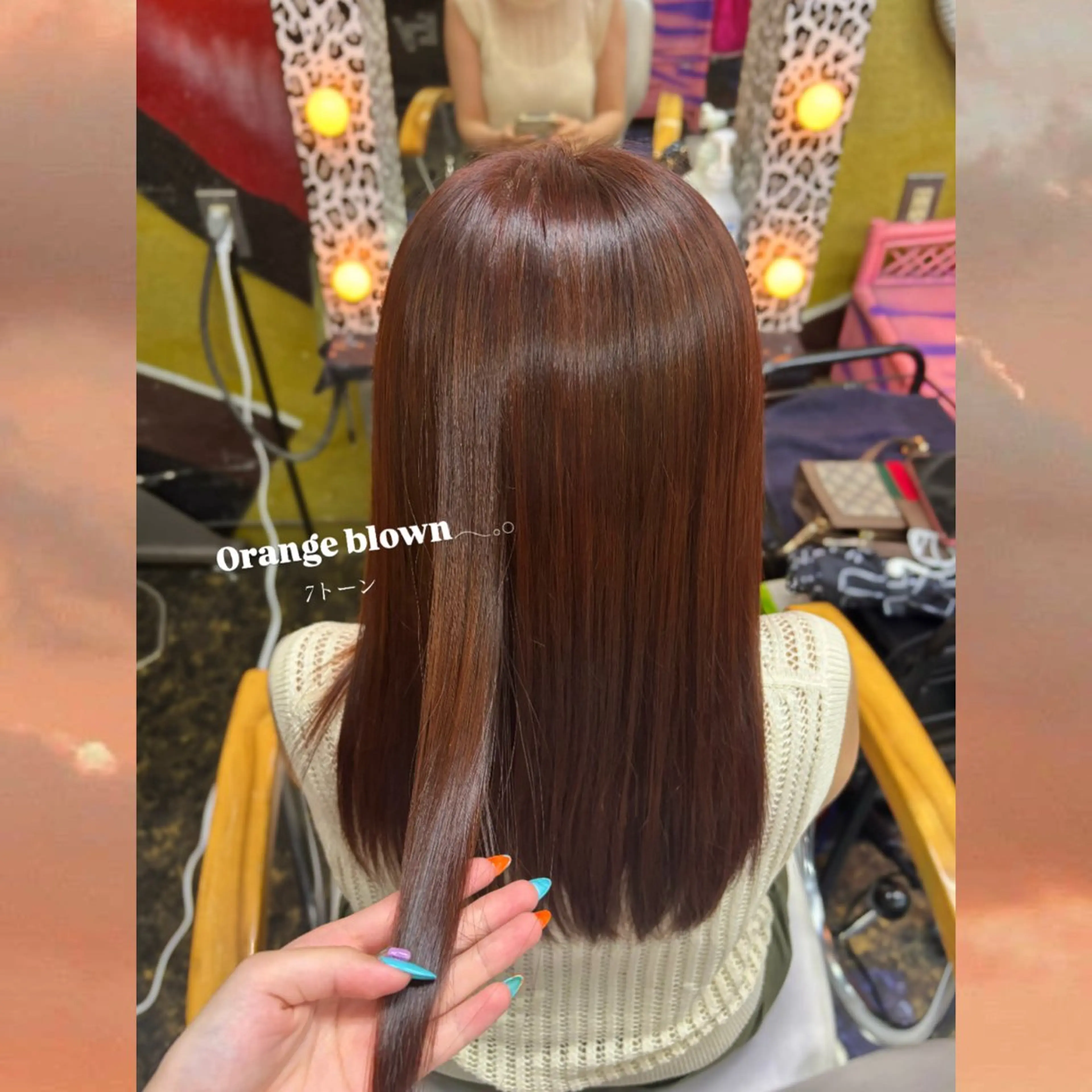 ロング カラー ヘアカラー ブリーチなしカラー 🚀イシダのヘアスタイル