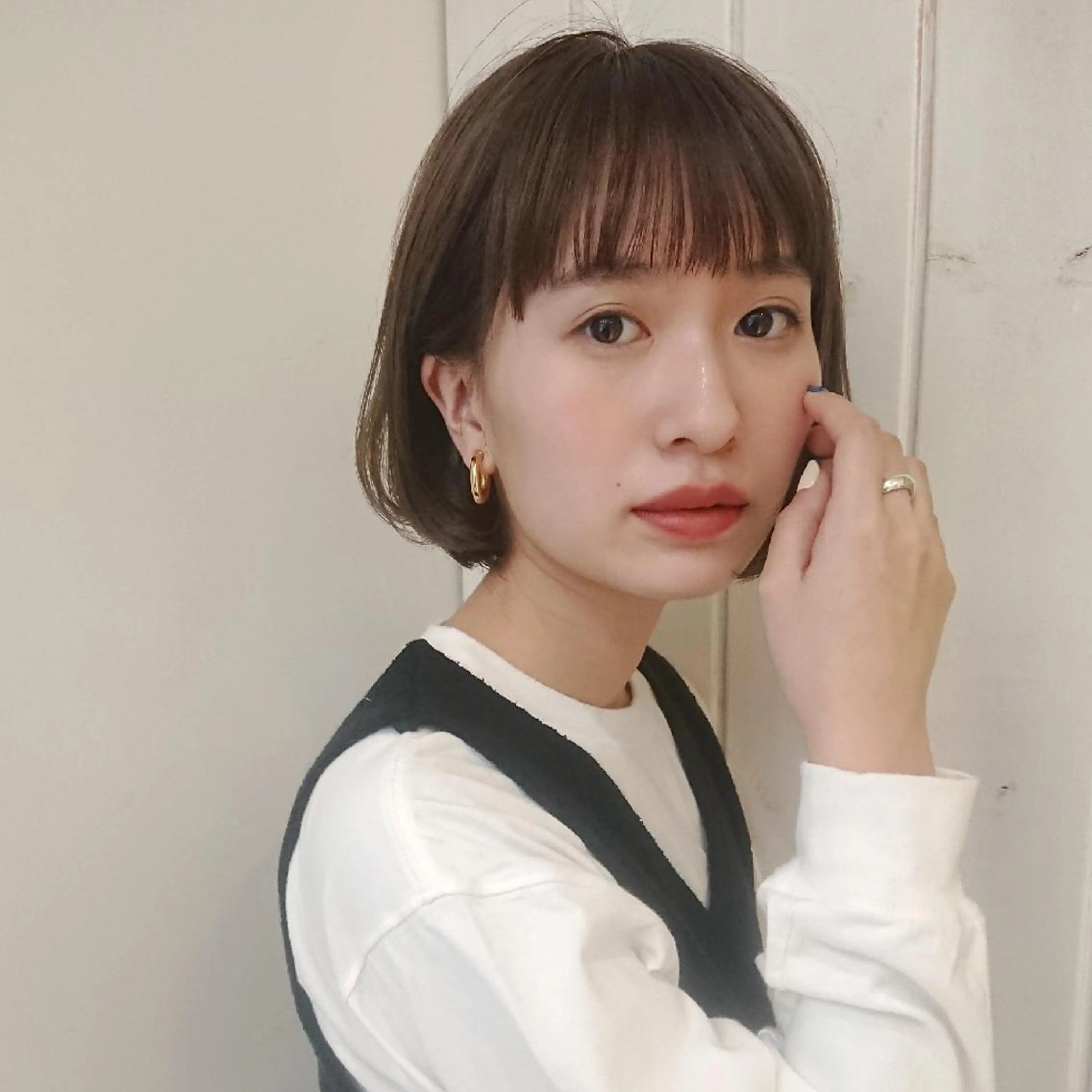 ショート カラー レイヤー/髪質改善カ ラ-🤍津田奈々美‎のヘアスタイル