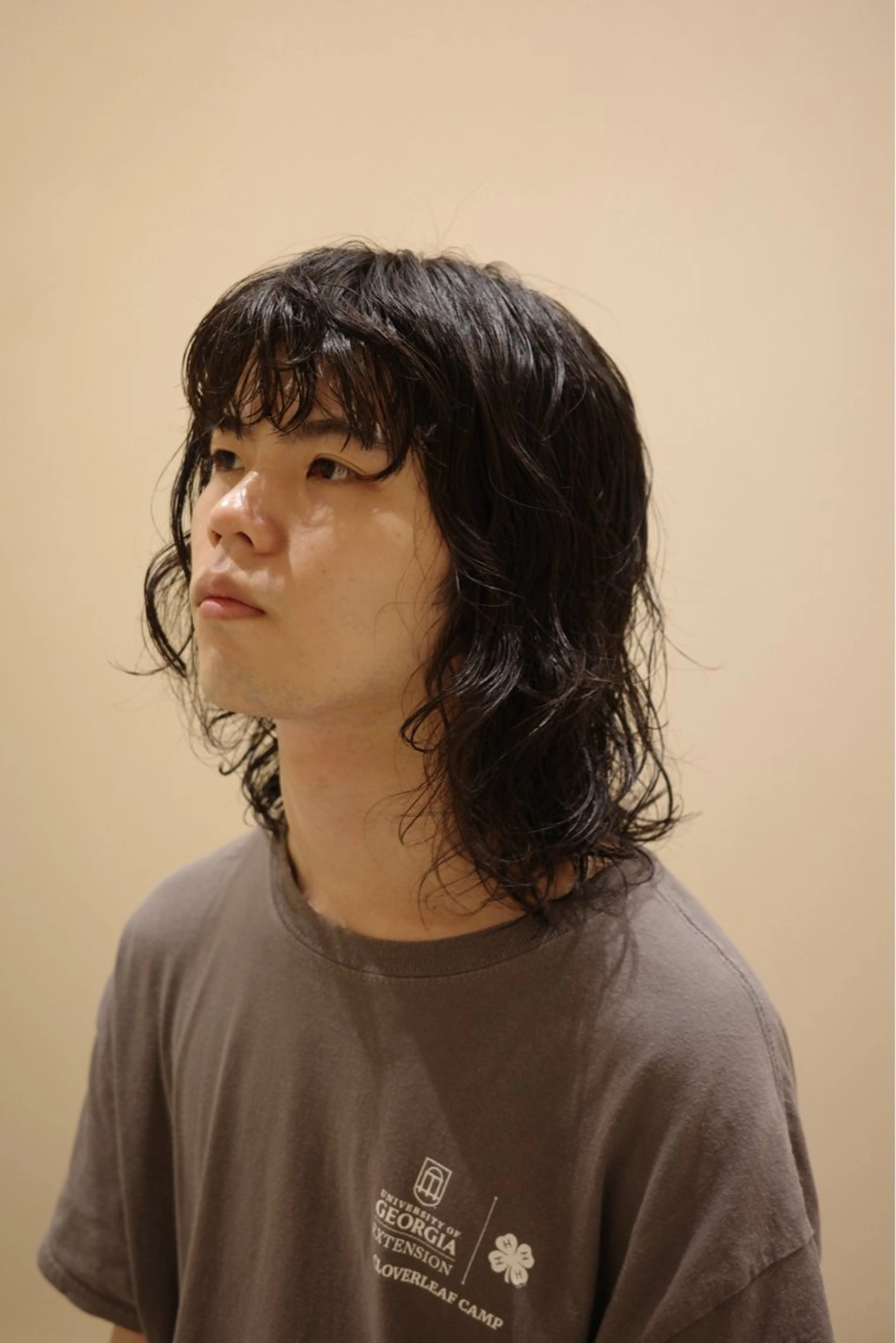 パーマ メンズ 韓国ヘア/髪質改善/ レイヤー/ブラウンのヘアスタイル