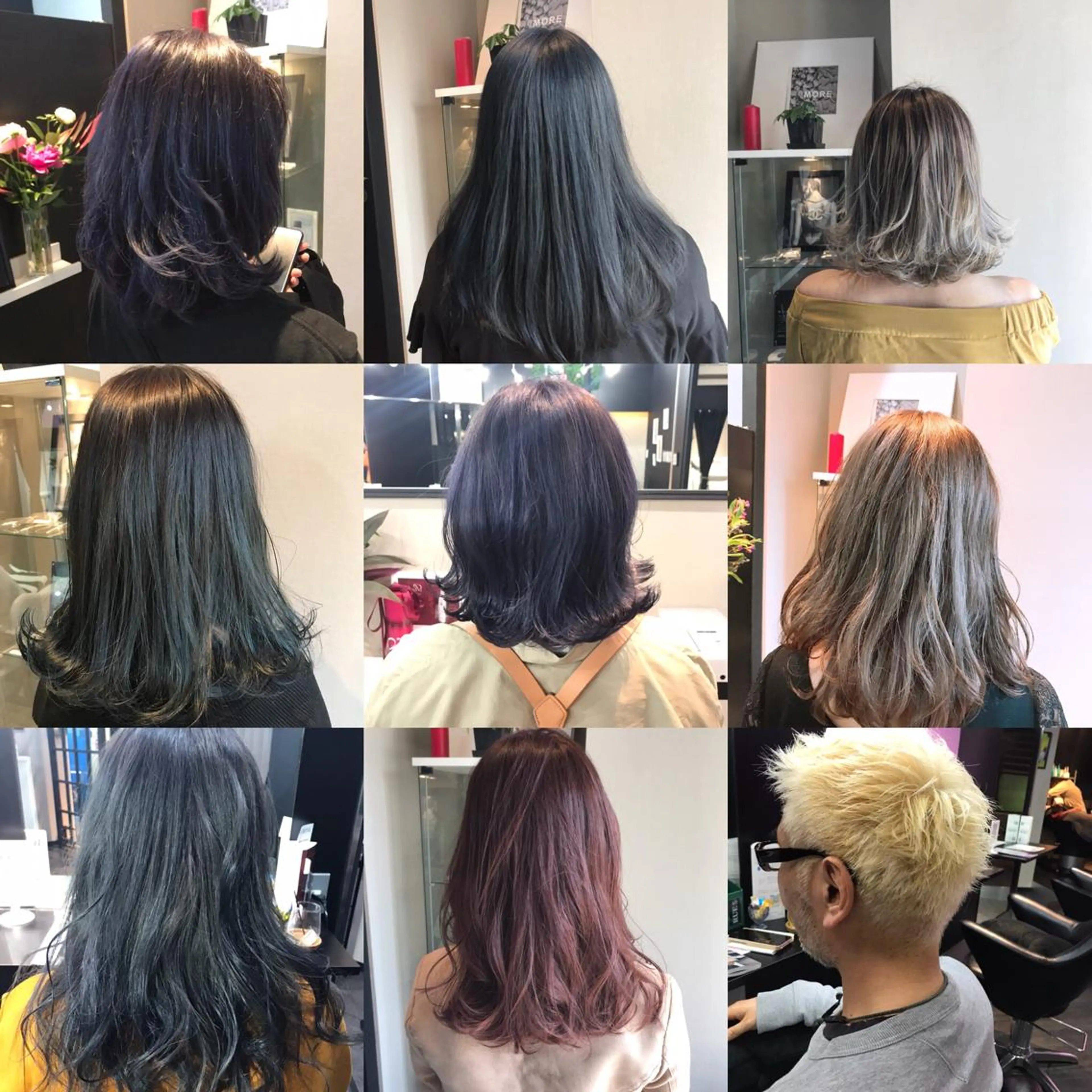 ミディアム カラー アッシュ バレイヤージュ ベージュカラー ブルーカラー ブルージュ 立川、北口.ans 黒木 和大のヘアスタイル