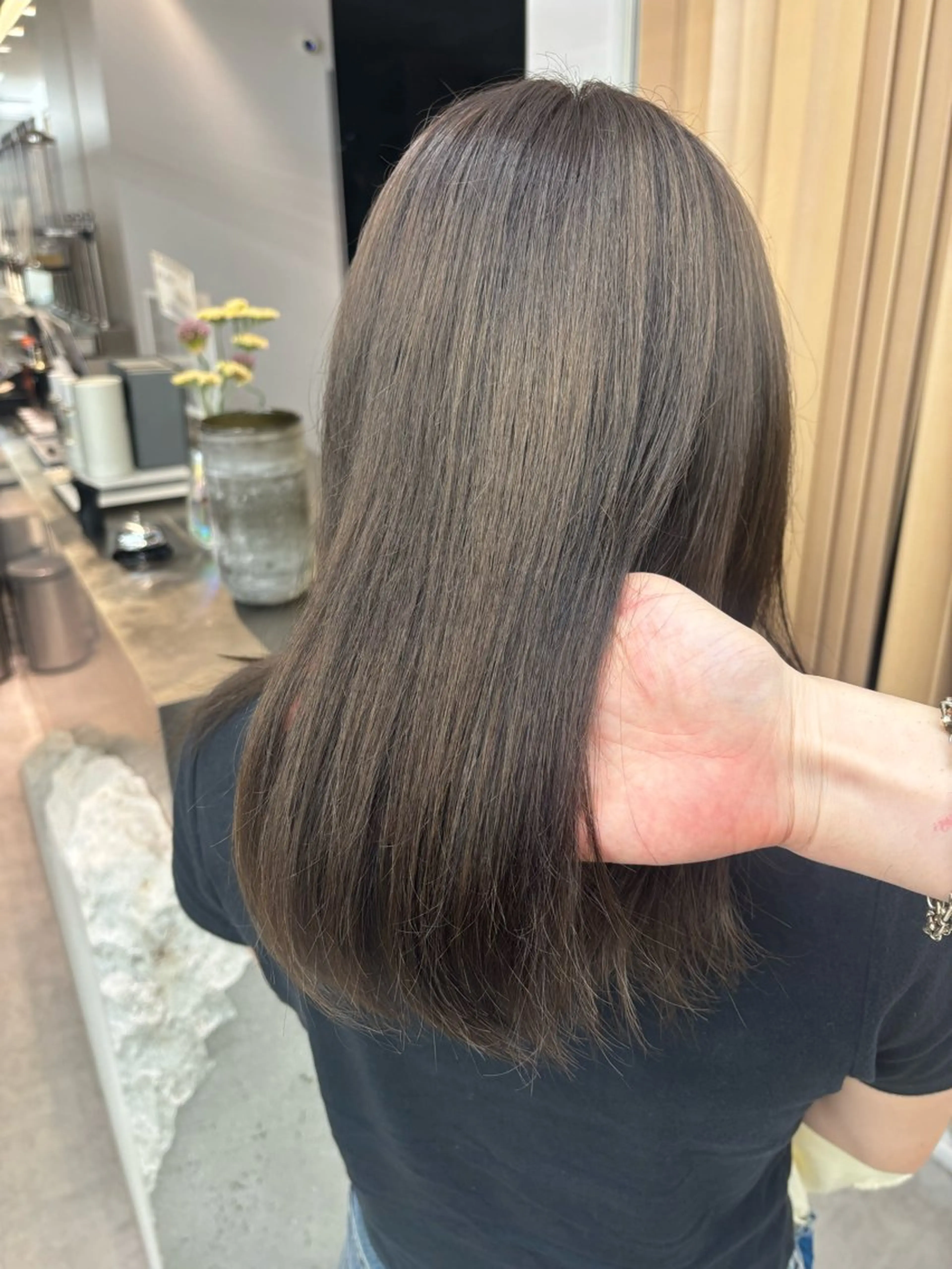 セミロング カラー ベージュカラー 透明感カラー オリーブベージュ ヘアカラー トリートメント 韓国💞艶カラー/ 髪質改善/ハルカ🌙のヘアスタイル