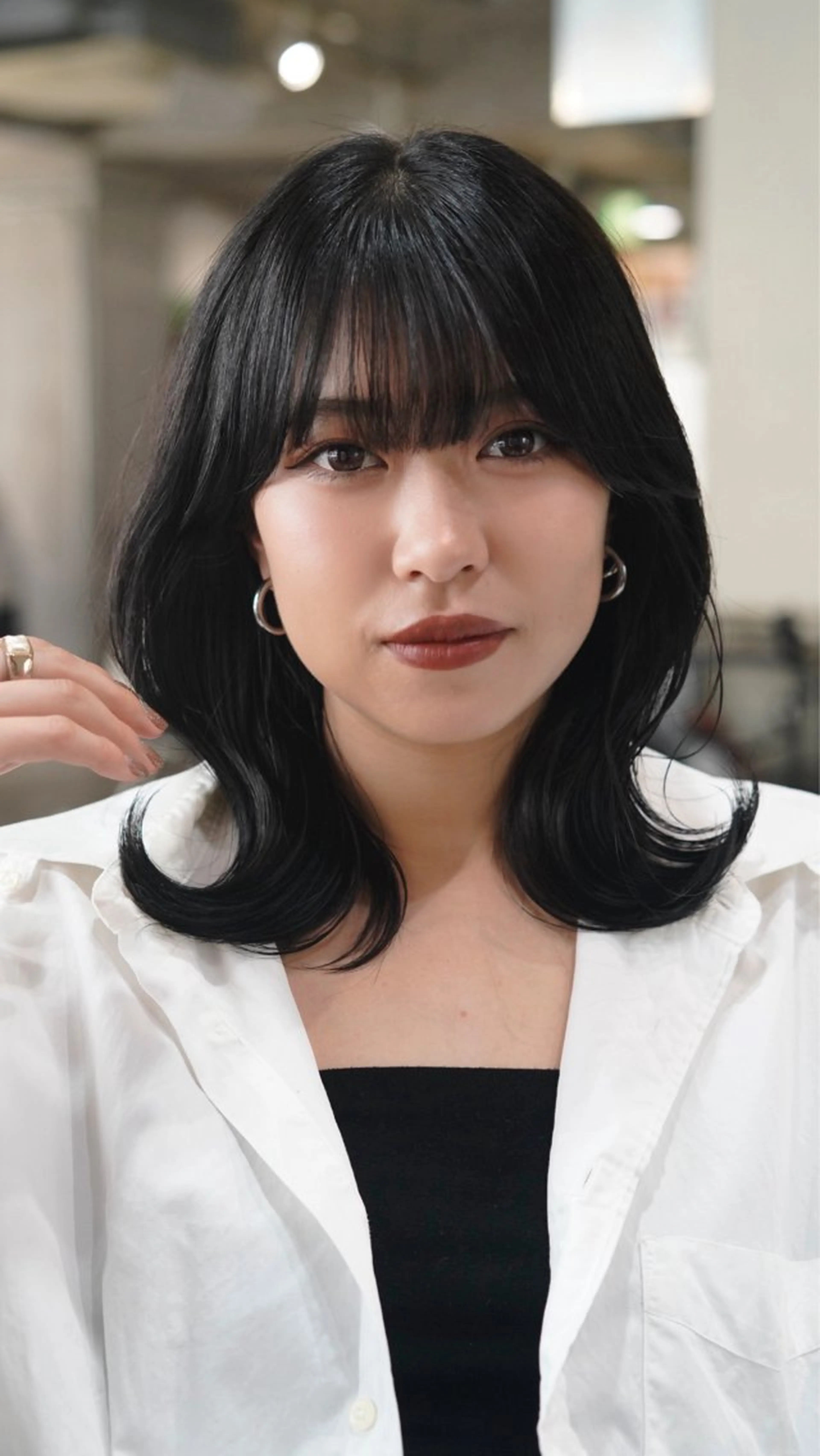 ミディアム yelm所属・🫒オリーブカラー ミディアムレイヤー✨のヘアスタイル