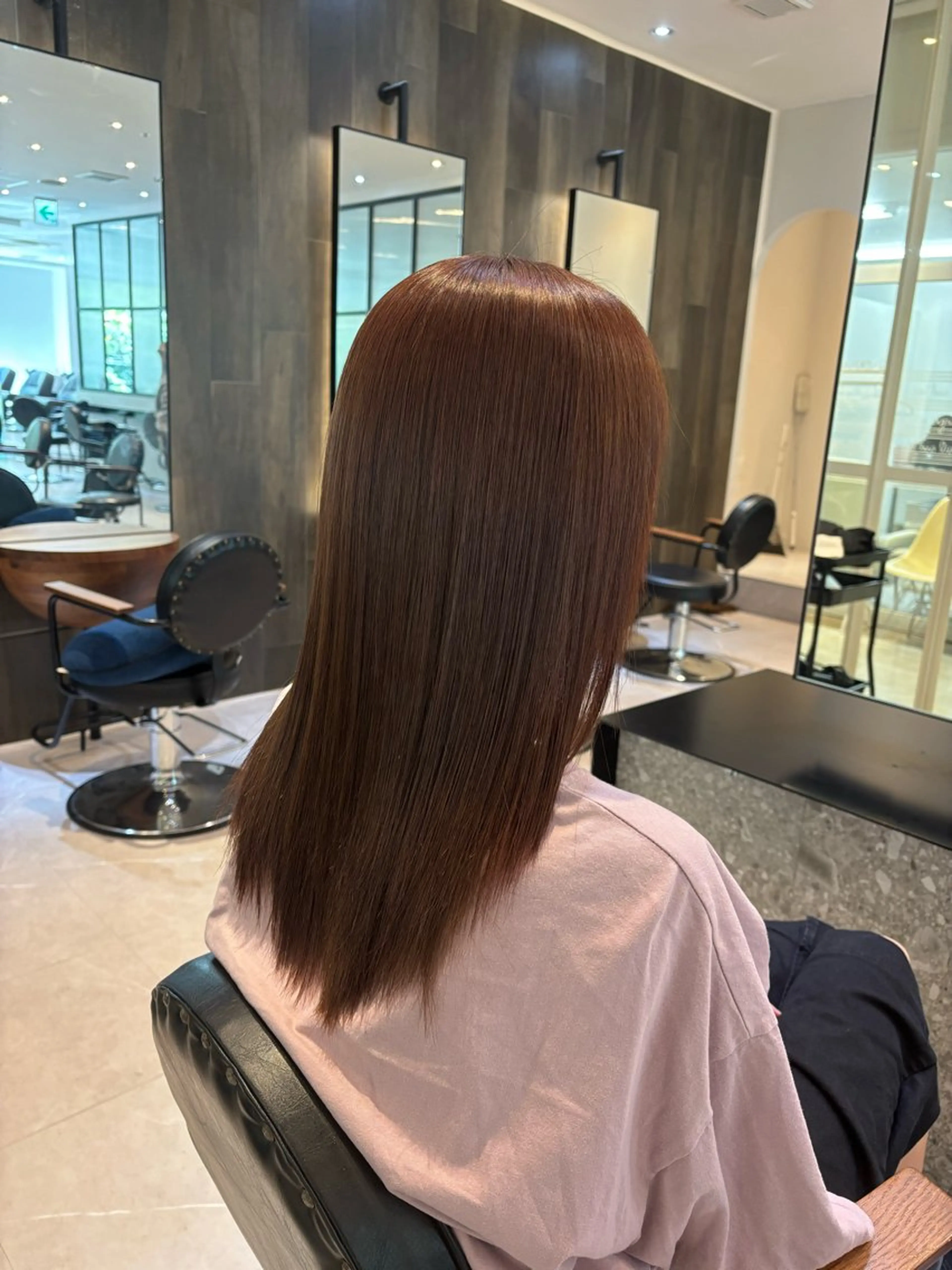 ロング ピンクブラウン ヘアカラー カラー/髪質改善 トリートメント/優果のヘアスタイル