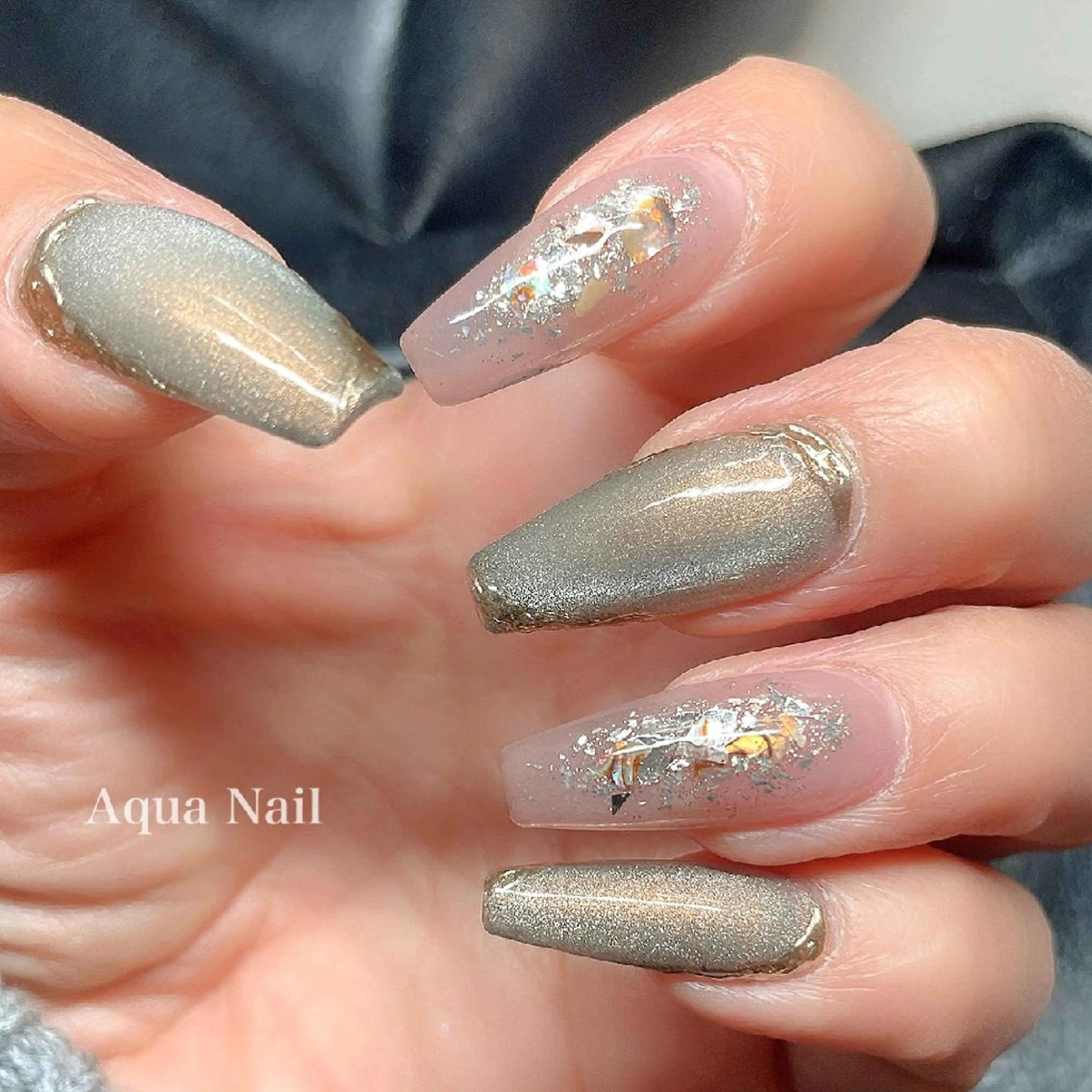 ネイル ジェルネイル キラキラネイル マグネットネイル スカルプネイル ハンドネイル フットネイル AQUA NAIL所属・AQUA NAILのネイルデザイン