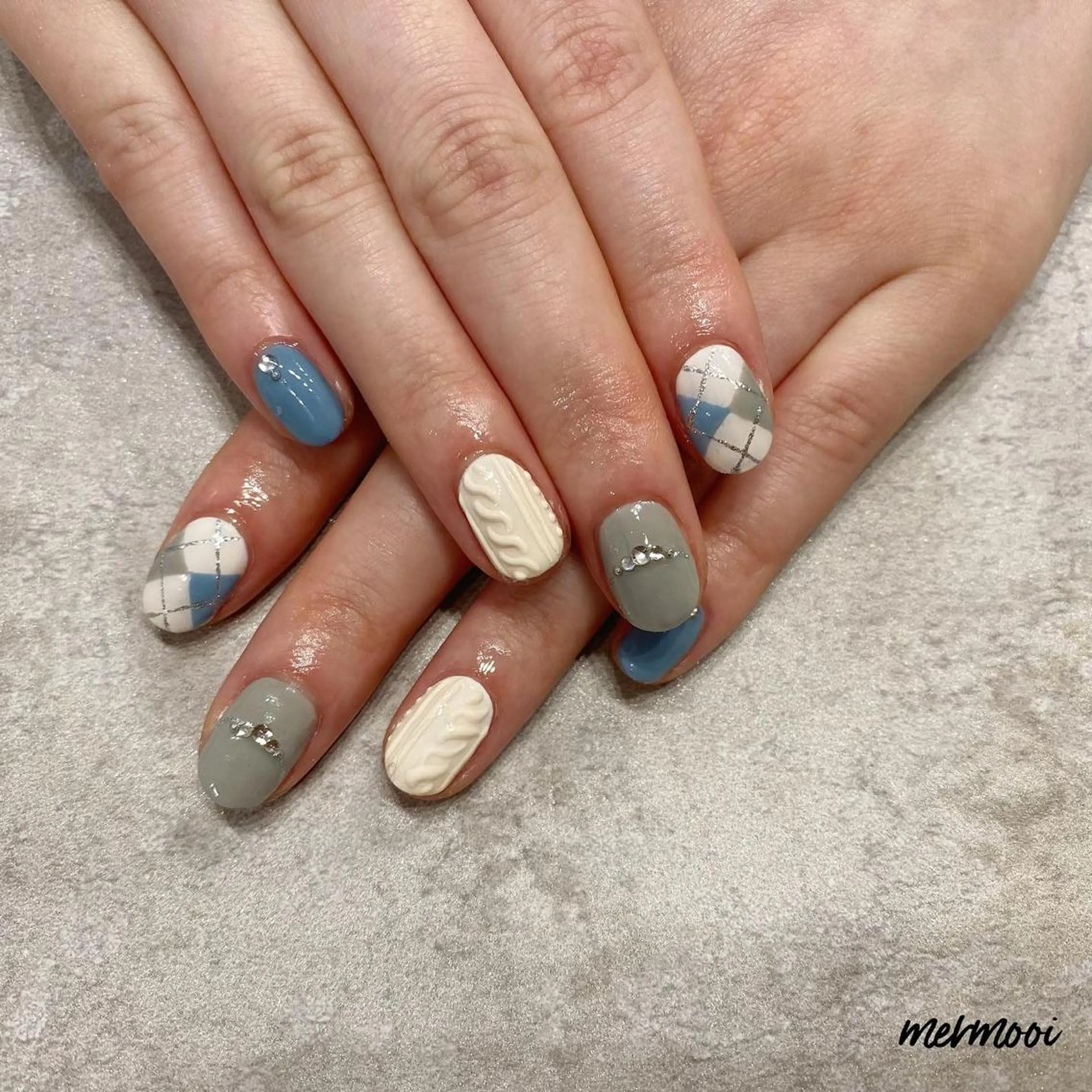ネイル マットネイル ニュアンスネイル スカルプネイル ハンドネイル mermooi nailのネイルデザイン
