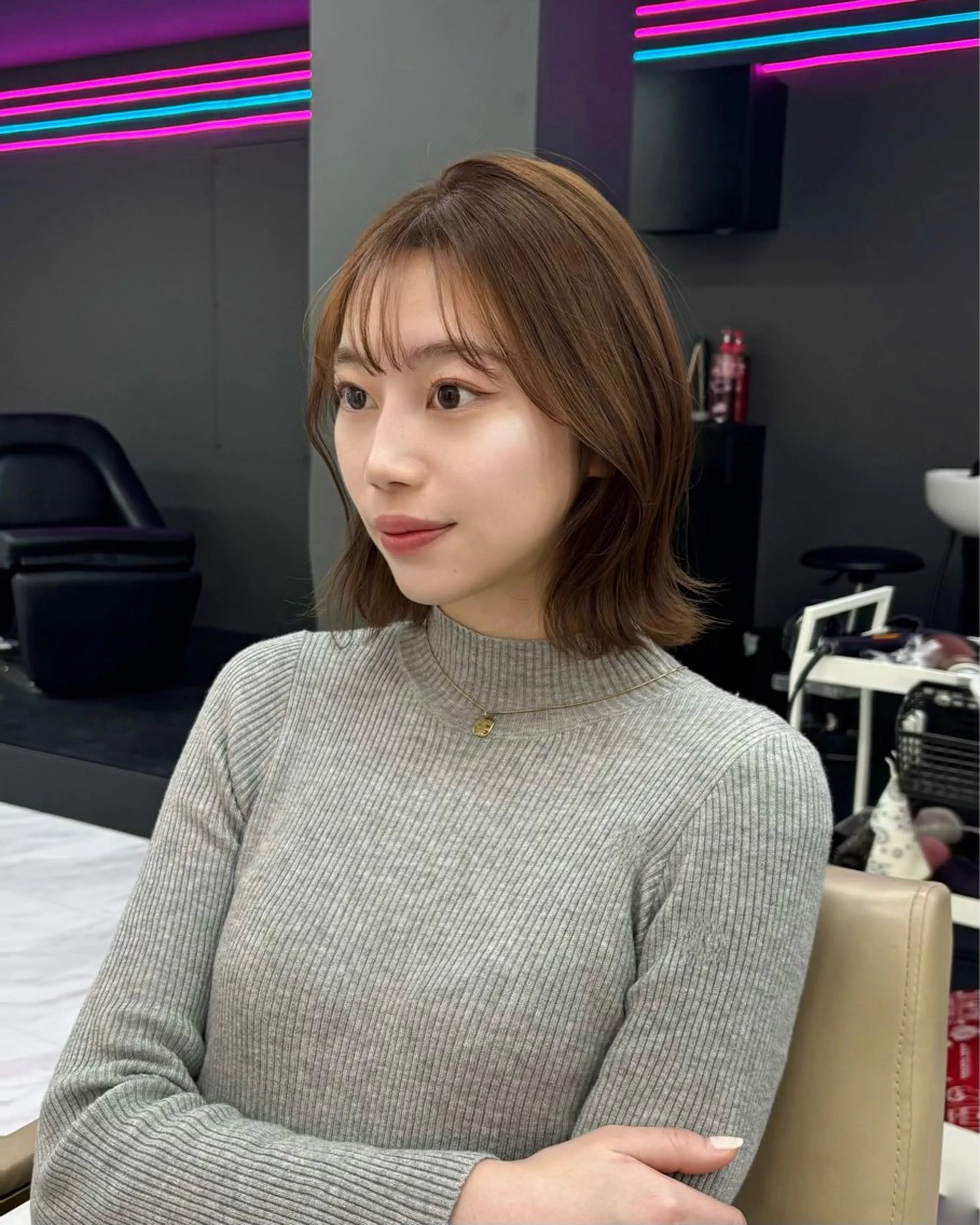 ミディアム カラー ヘアカラー 岡山 愛のヘアスタイル