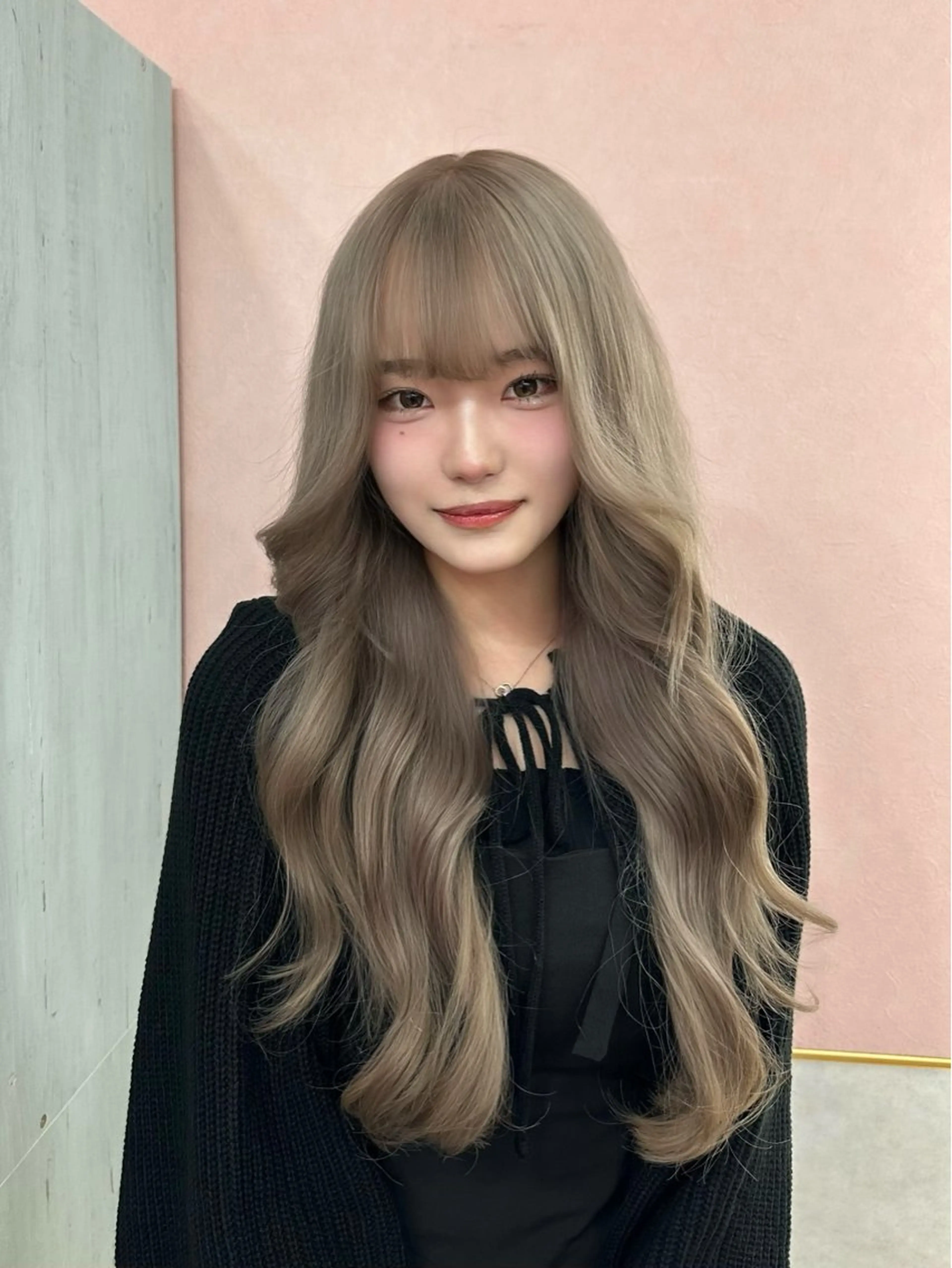 ロング カラー グレージュ ミルクティーグレージュ 🫧ブロンド /寒色系🫧れいのヘアスタイル