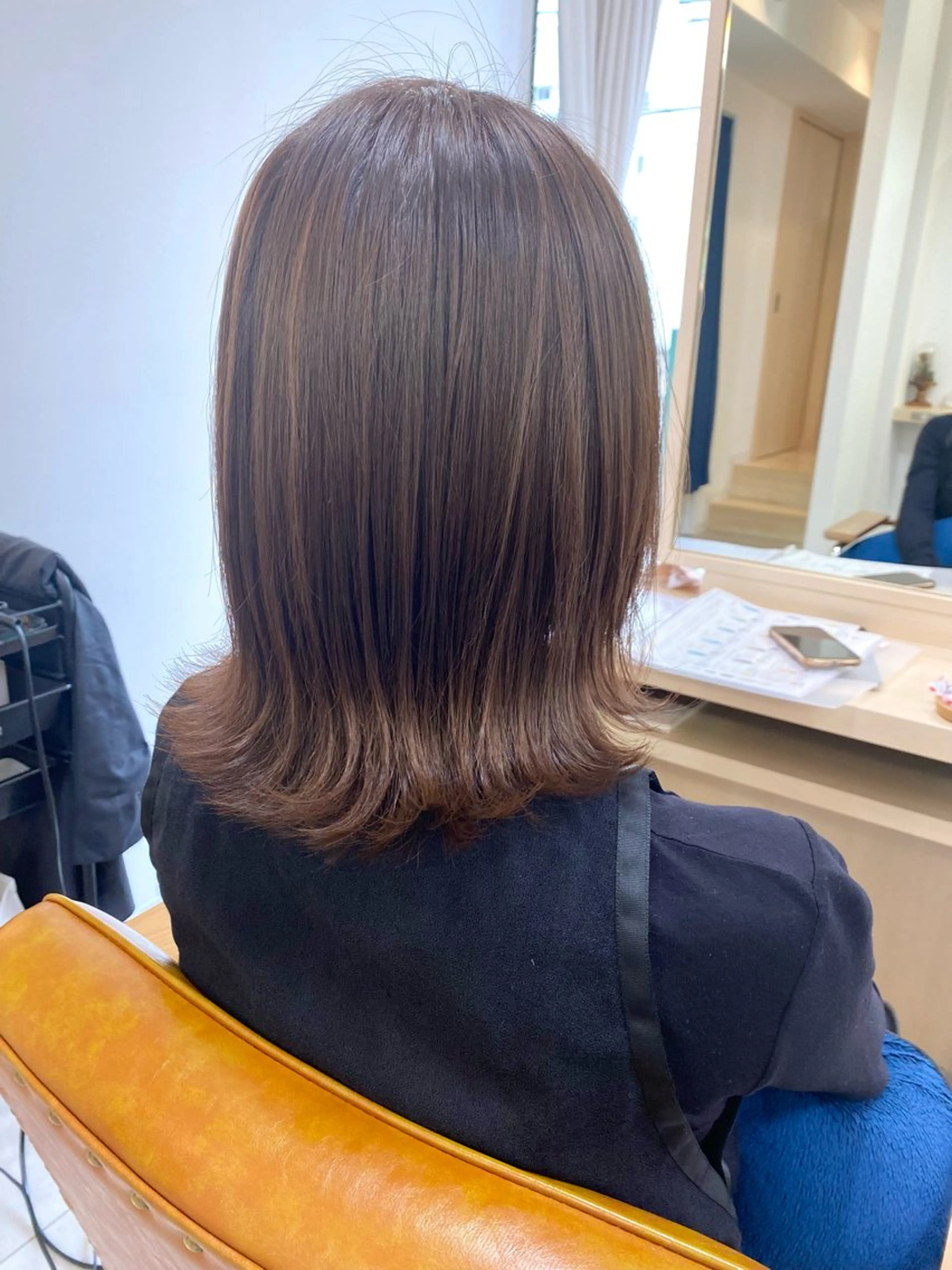 ミディアム 顔まわりカット/金山 /大園芽依のヘアスタイル