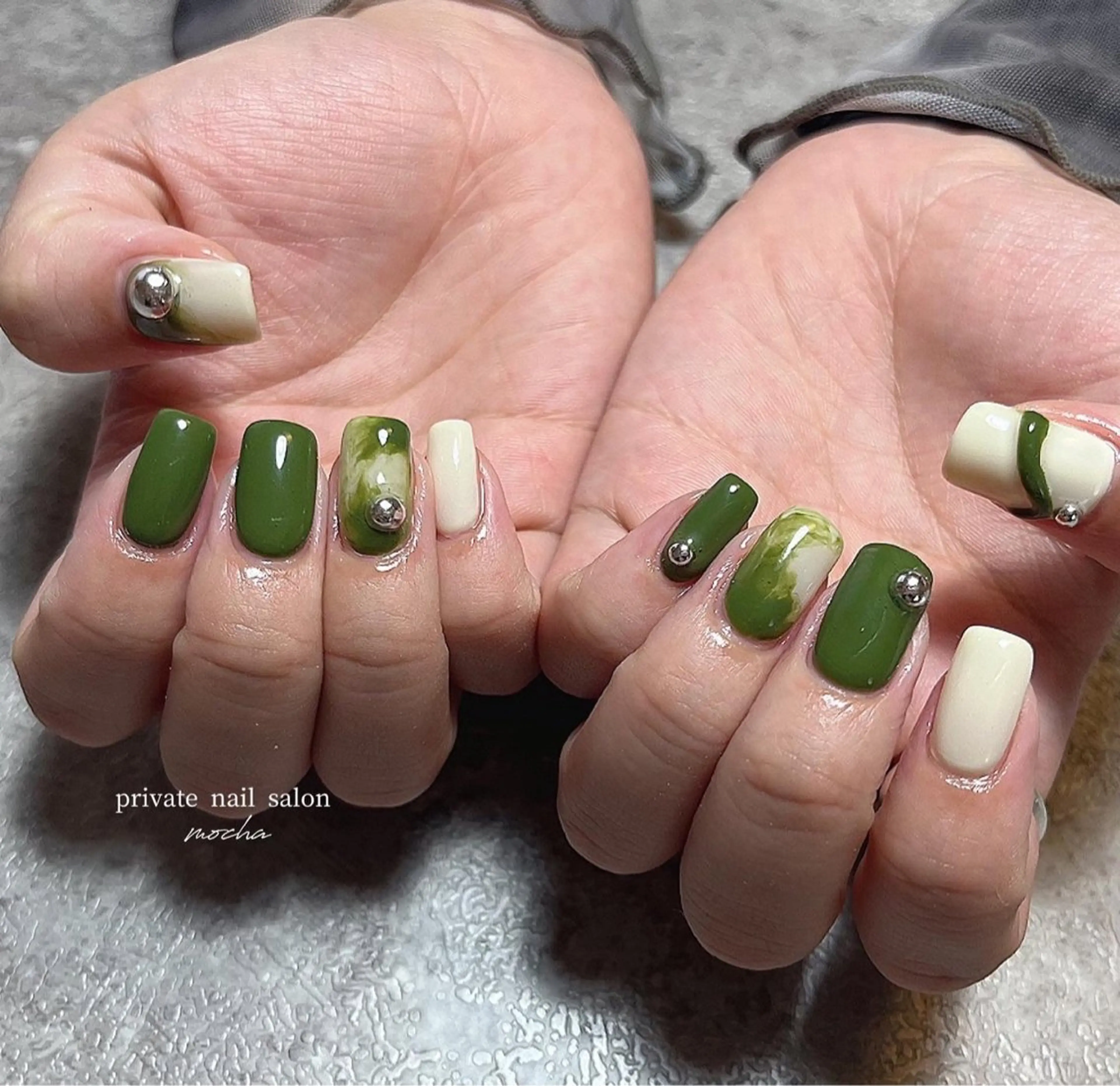 ネイル カジュアル チークネイル フレンチネイル ジェルネイル マグネットネイル ハンドネイル mocha nailのネイルデザイン