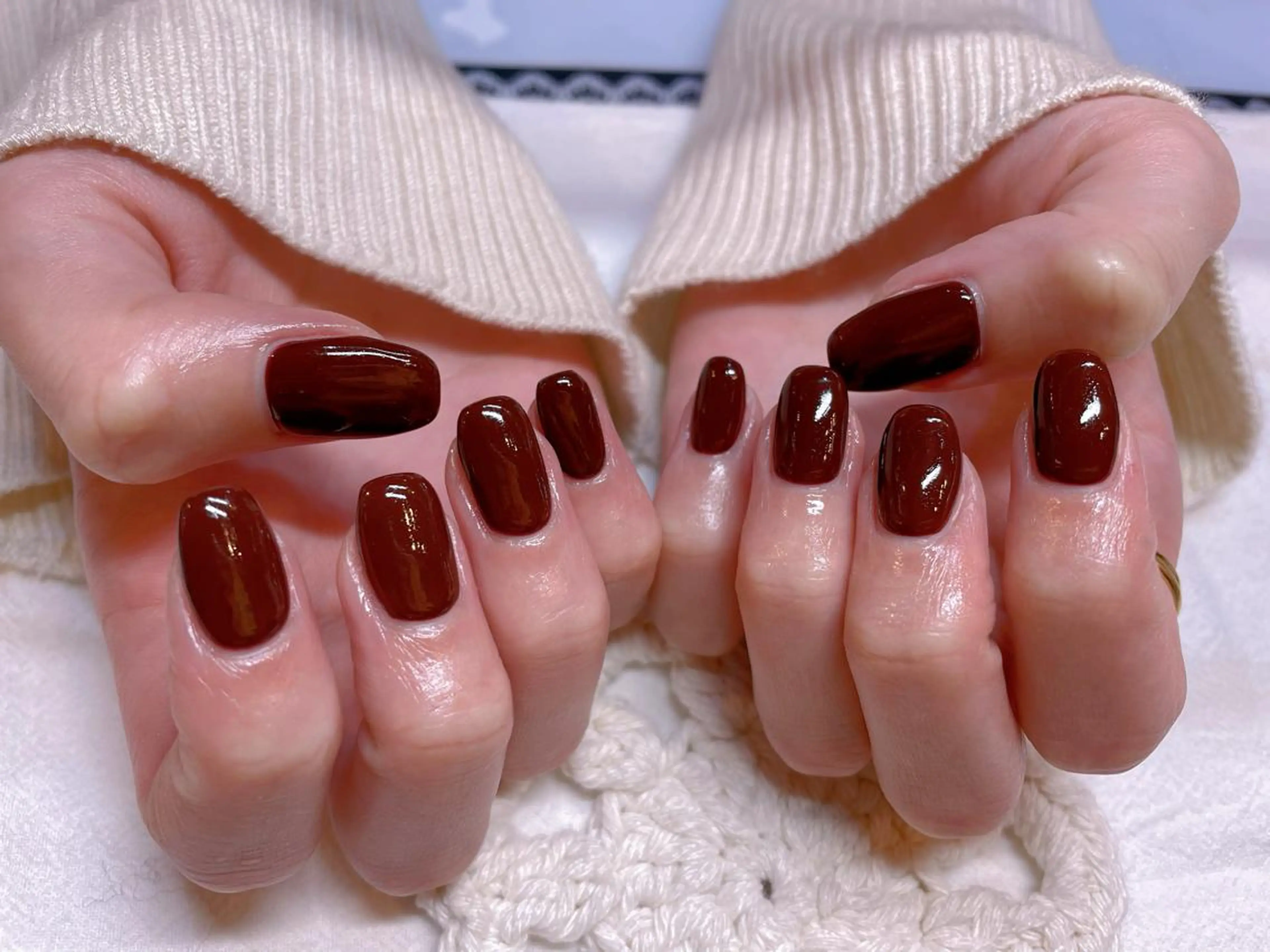 ネイル ボルドー ハンドネイル ネイリスト ❄️ユキ❄️のネイルデザイン