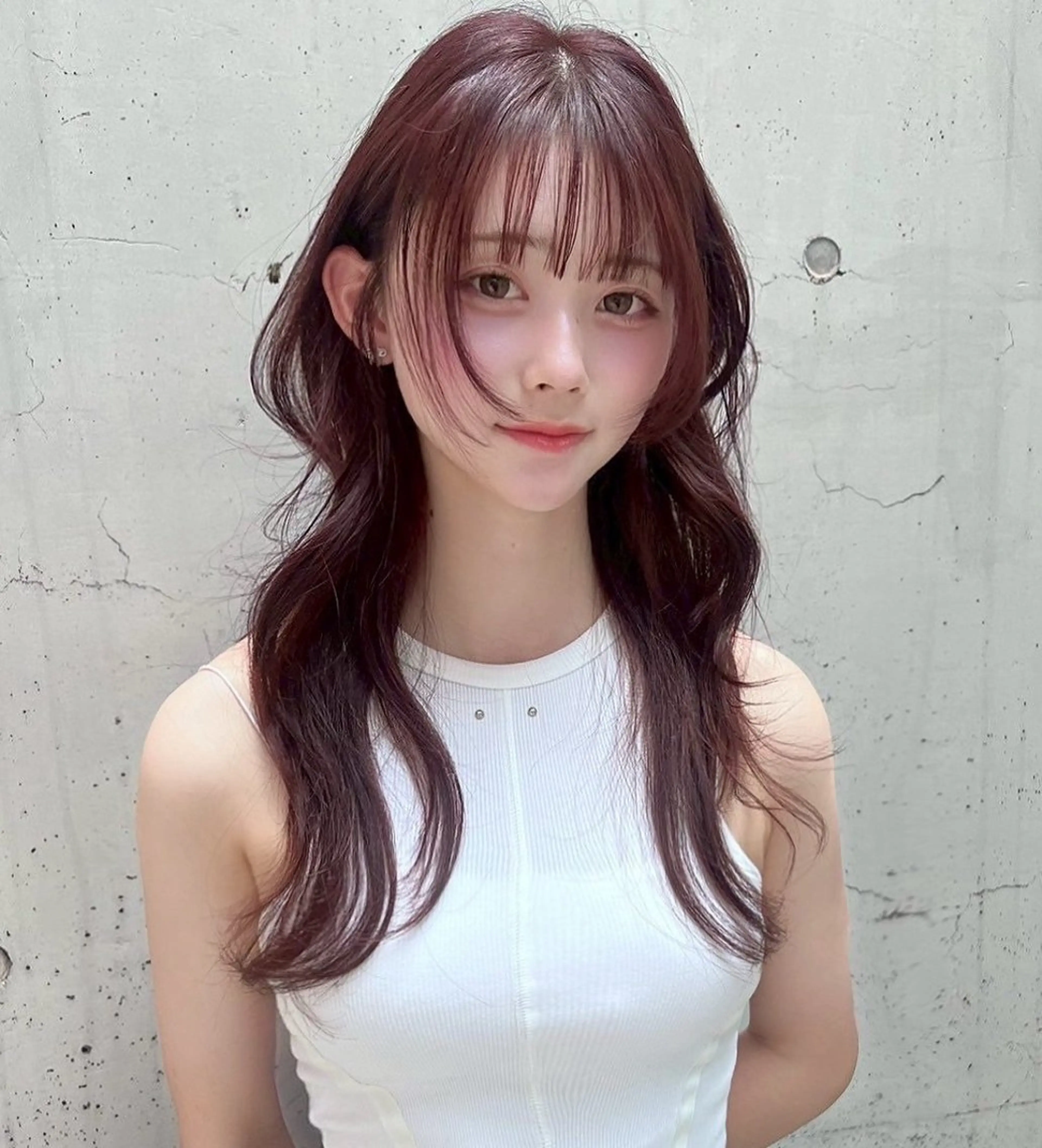 ロング カラー カット ヘアカラー ツガミ リナのヘアスタイル