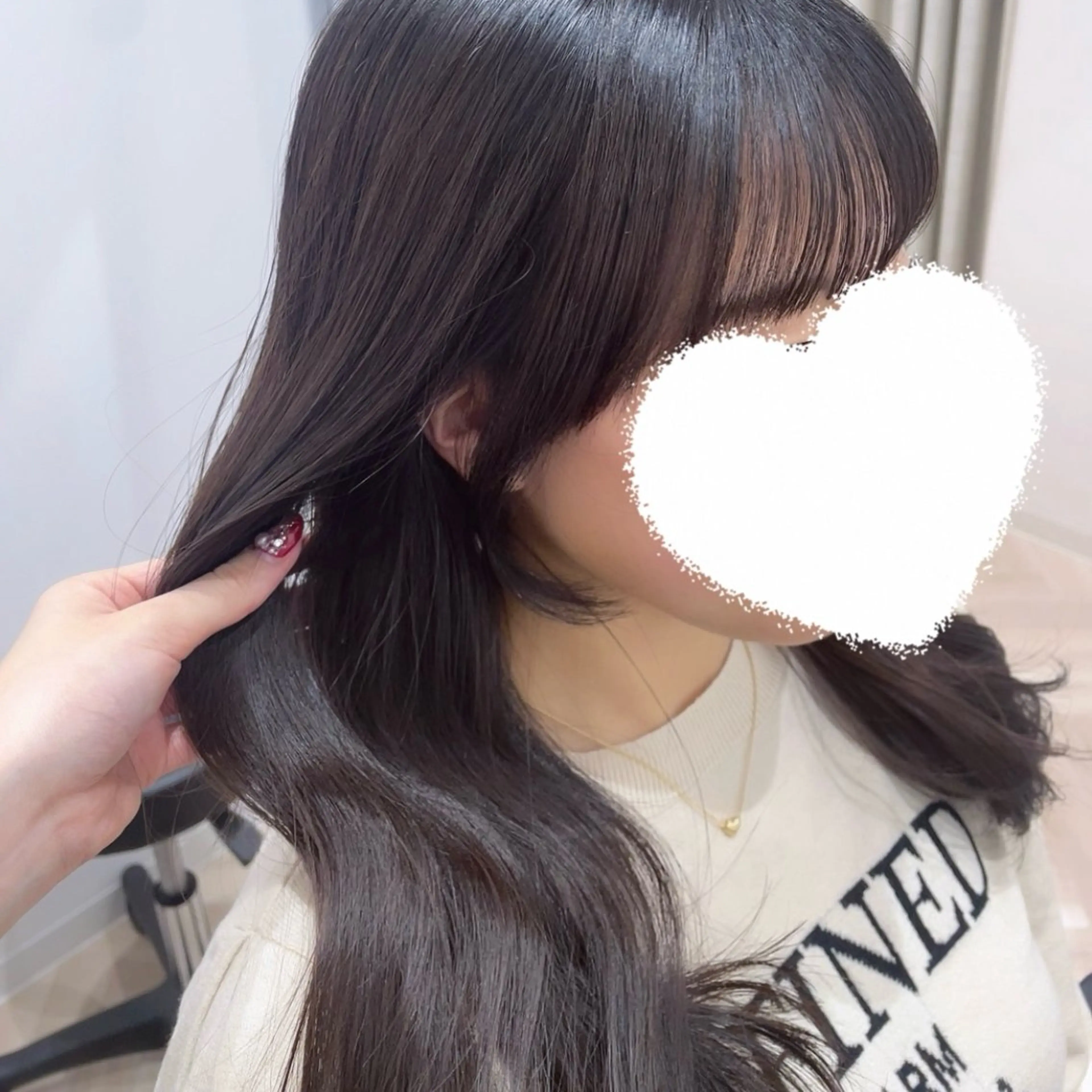 セミロング カット ヘアカラー トリートメント 顔まわり🎀ピンク 💖ゆうなのヘアスタイル