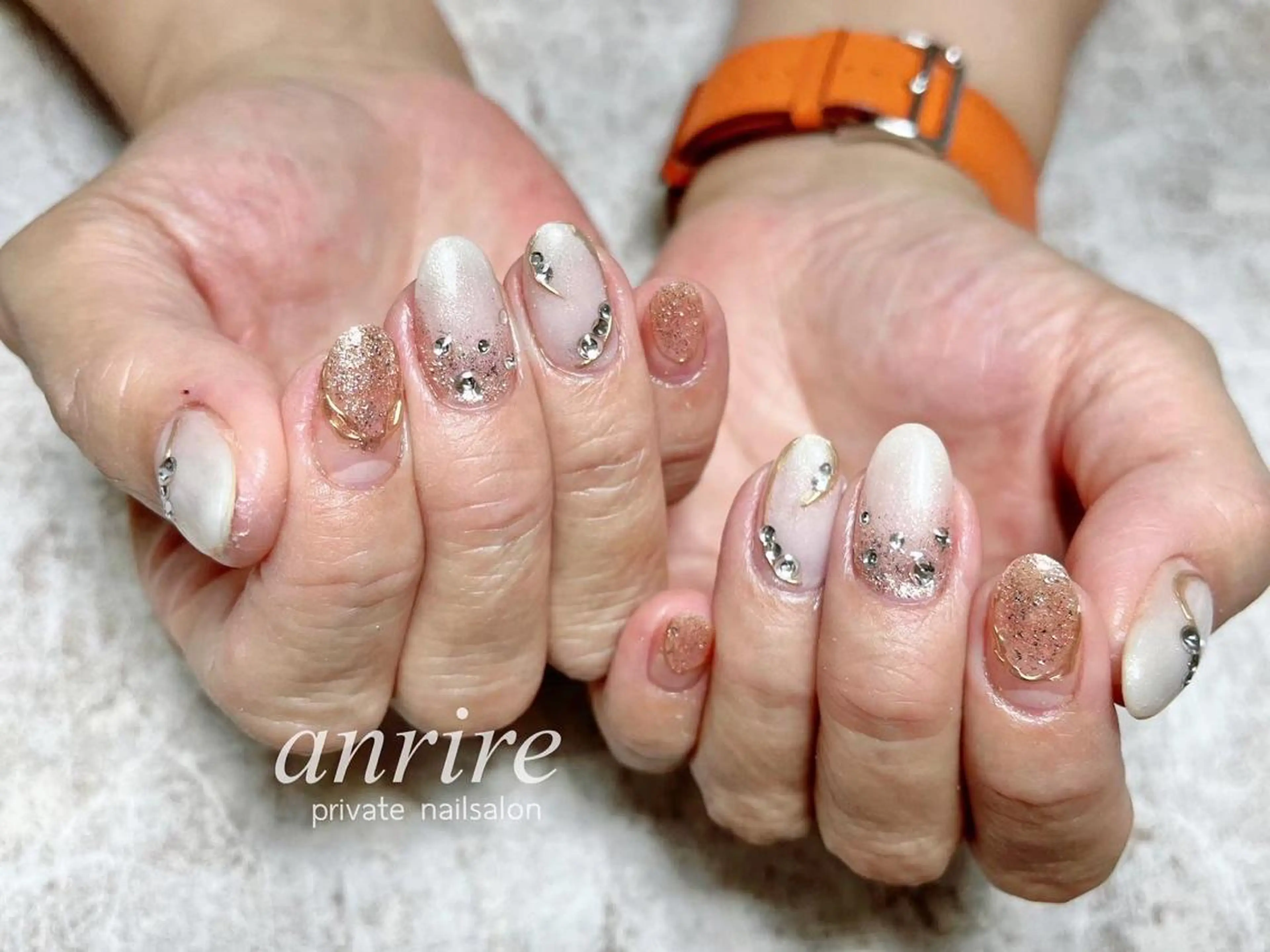 ネイル ジェルネイル キラキラネイル ラメ(グリッター) ミラーネイル パラジェル ハンドネイル nail salon anrire〜アンリール〜所属・nailsalon anrireのネイルデザイン
