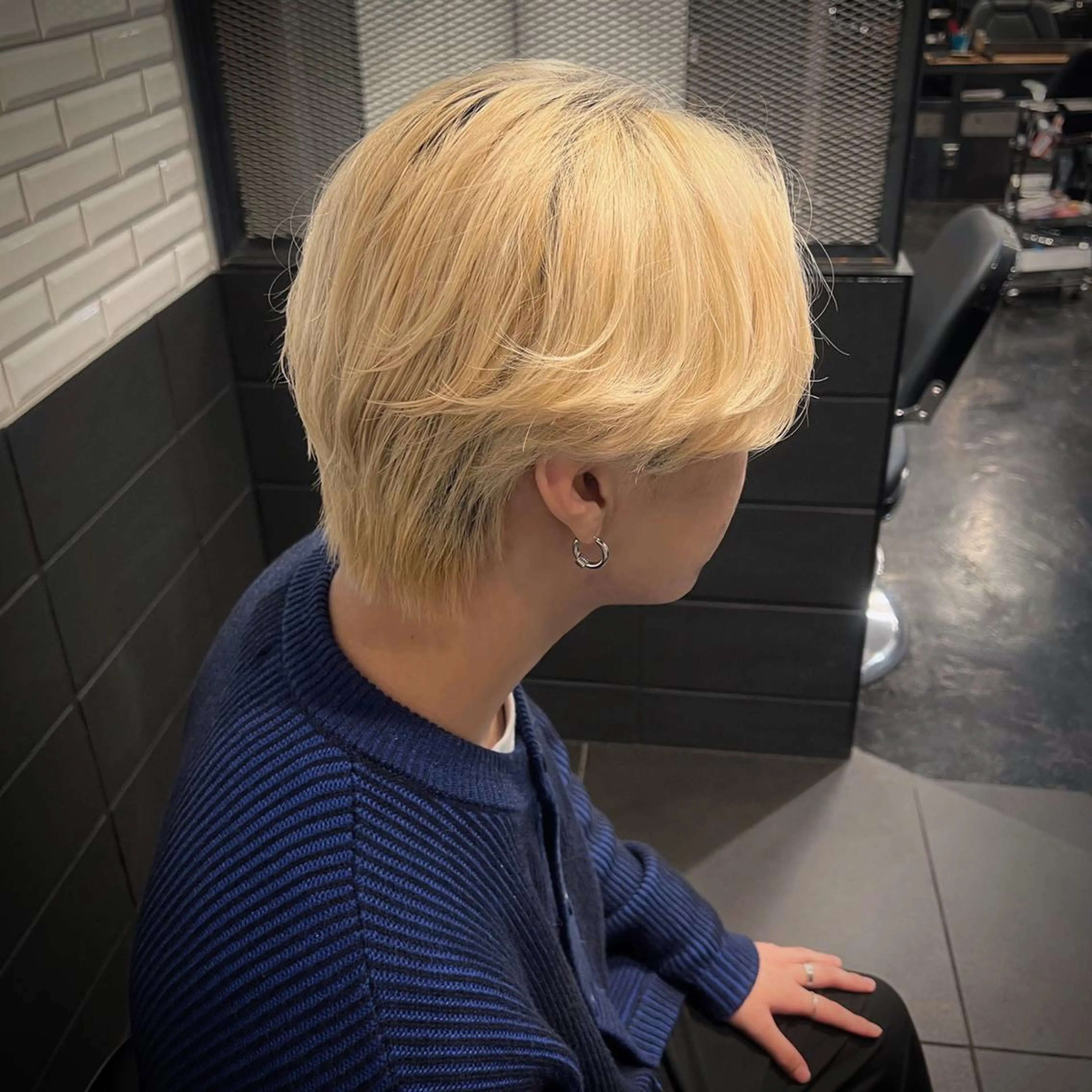 ショート カラー パーマ メンズ メンズブリーチ ブリーチ カット ヘアカラー トリートメント メンズ特化/パーマ/ ハイライト/竜成のヘアスタイル