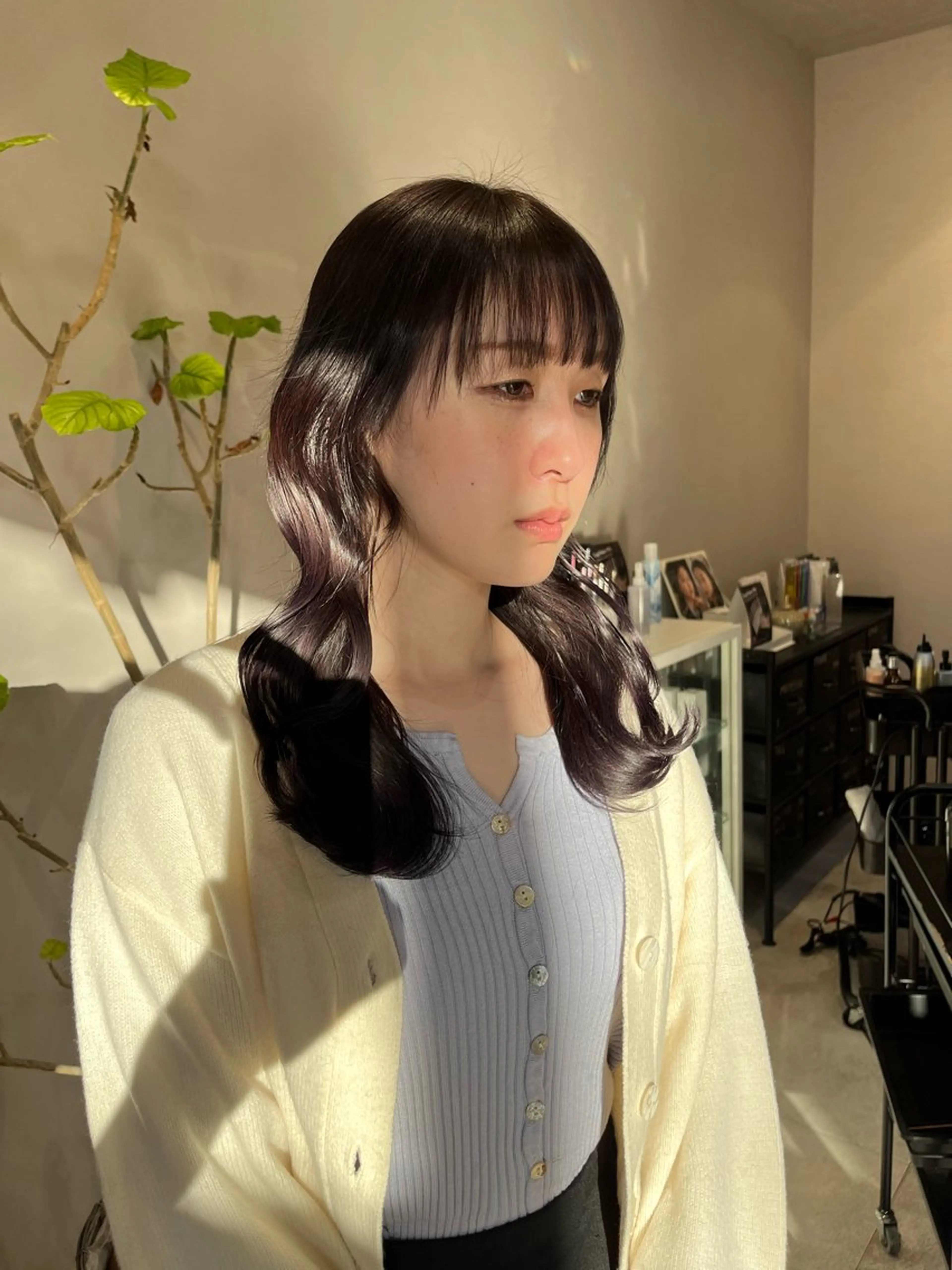 カラー ニュアンスパーマ 曲がる縮毛矯正　爲石のヘアスタイル