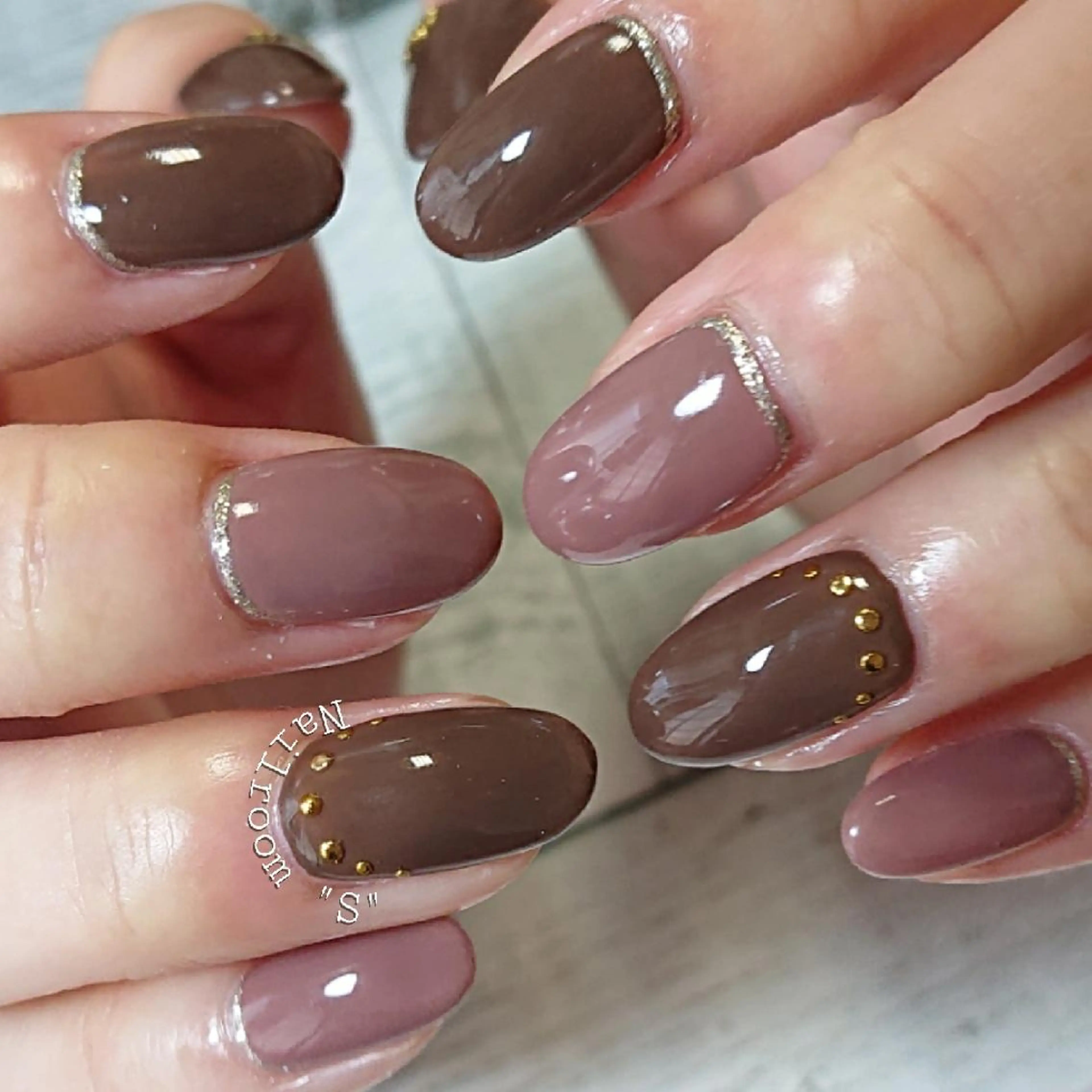 ネイル ブラウン Nail room  "S"  SAKAIのネイルデザイン
