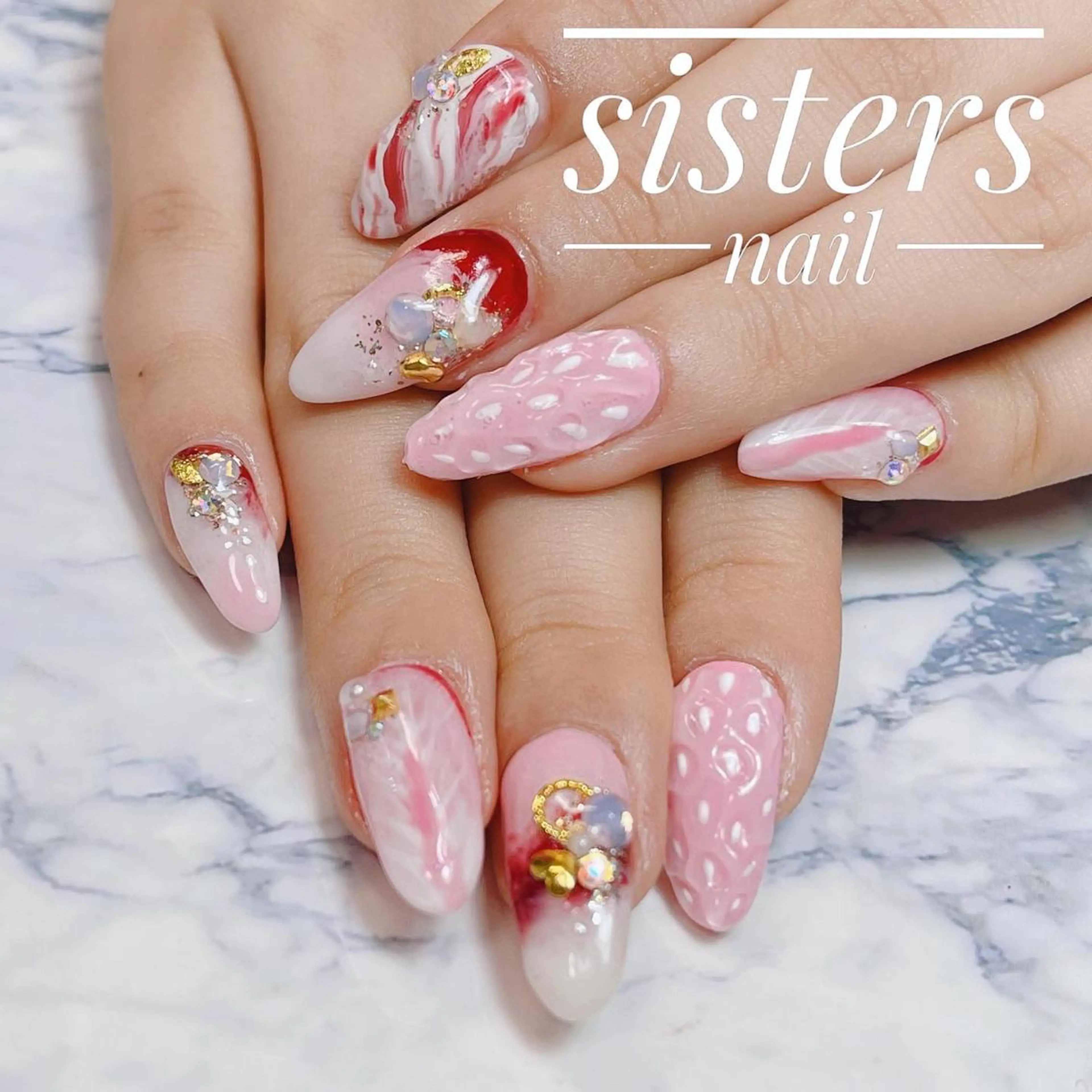 ネイル アートネイル 大理石ネイル(マーブル) sisters nail.fのネイルデザイン