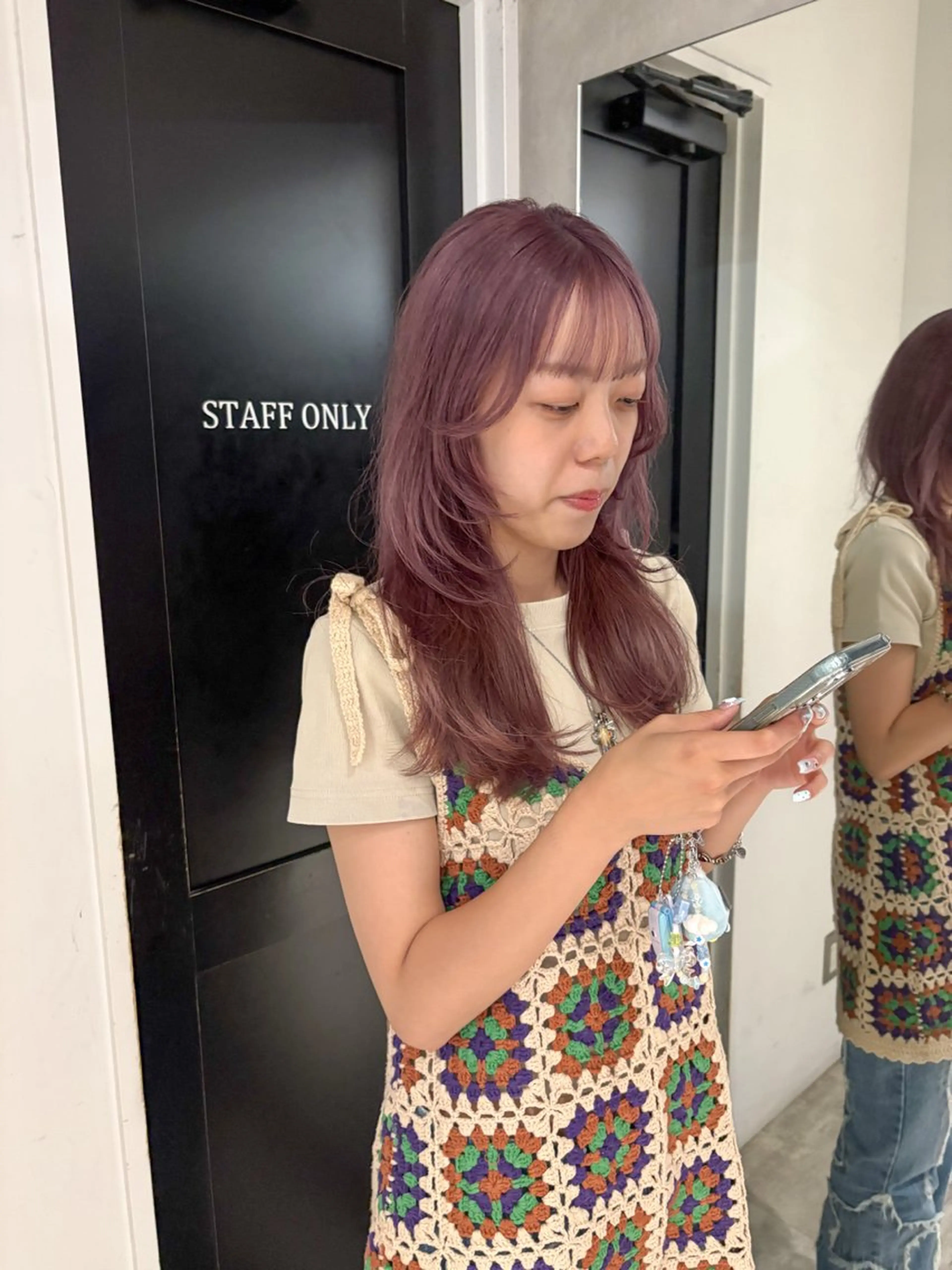【１日限定2組まで🩵】全体カラー + 全体カット + 2stepトリートメント + コテ巻き🎀の写真