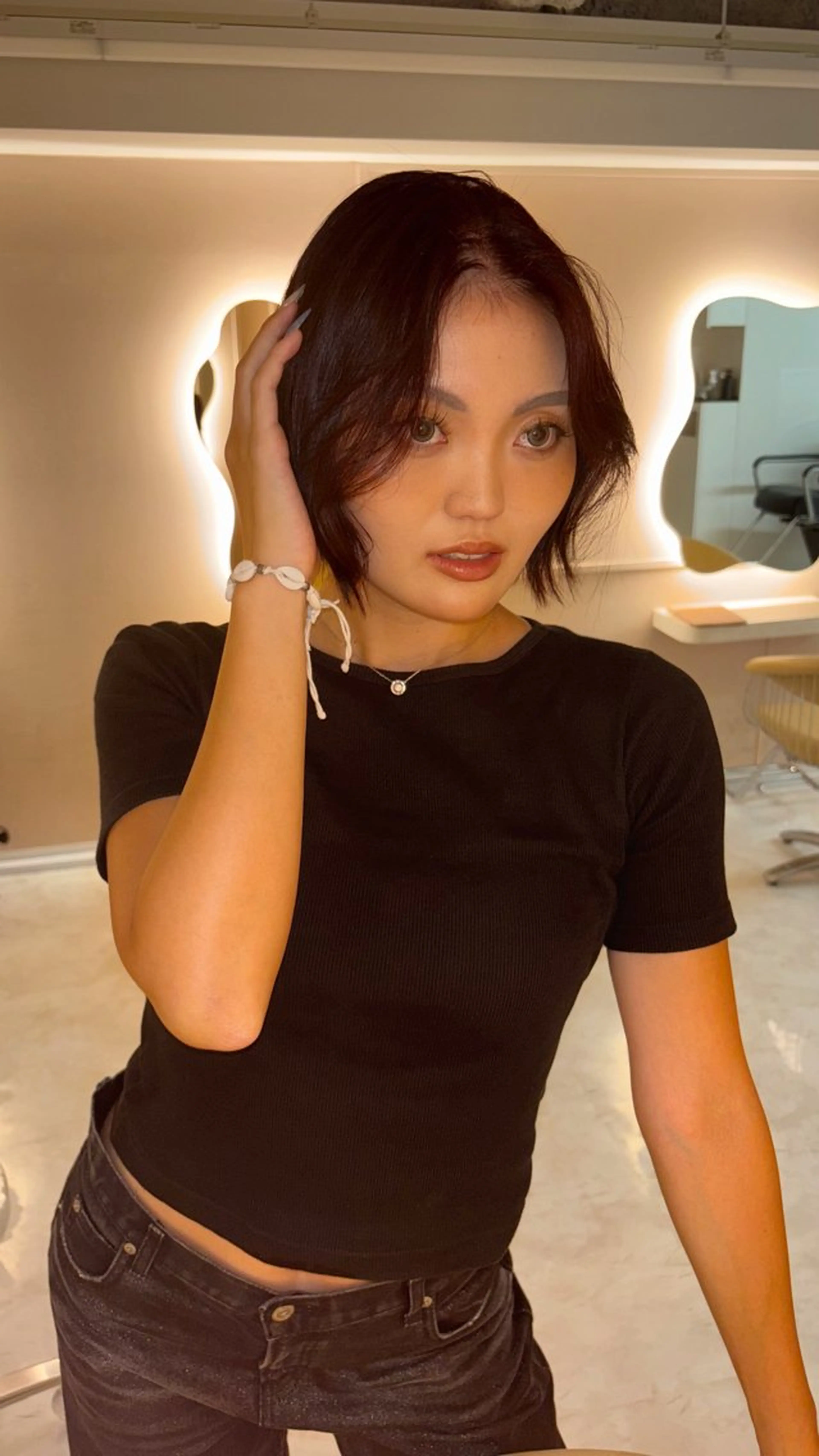 ミディアム カラー レッドカラー ボブ トリートメント ヘアカラー 渋谷/口コミ特典🈶 ♥️ haruのヘアスタイル