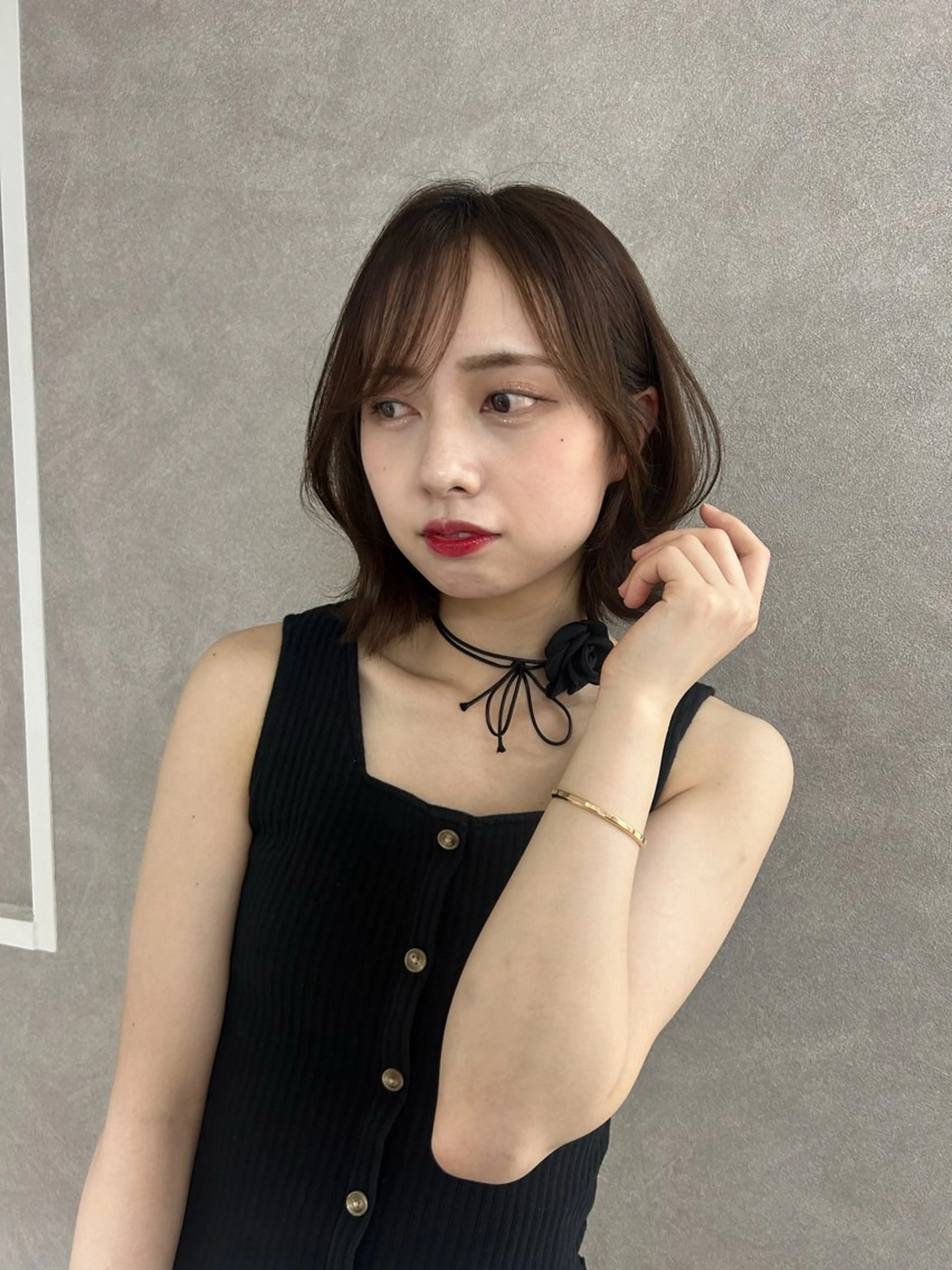 ミディアム カット ヘアカラー トリートメント モテ髪美容師♡ ひなたのヘアスタイル