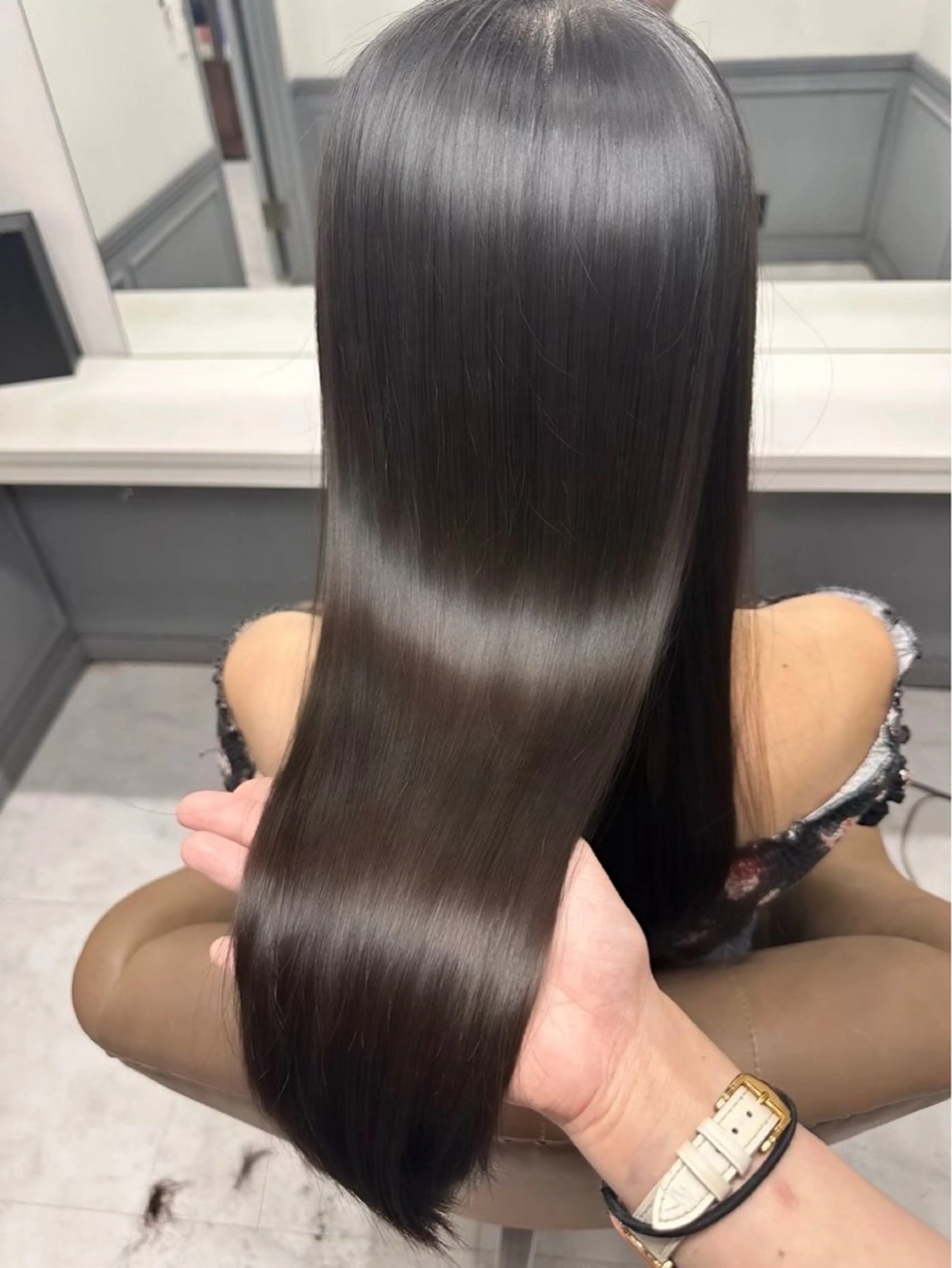 ロング カット ヘアカラー トリートメント 髪質改善/艶髪/ レイヤーカットゆうまのヘアスタイル