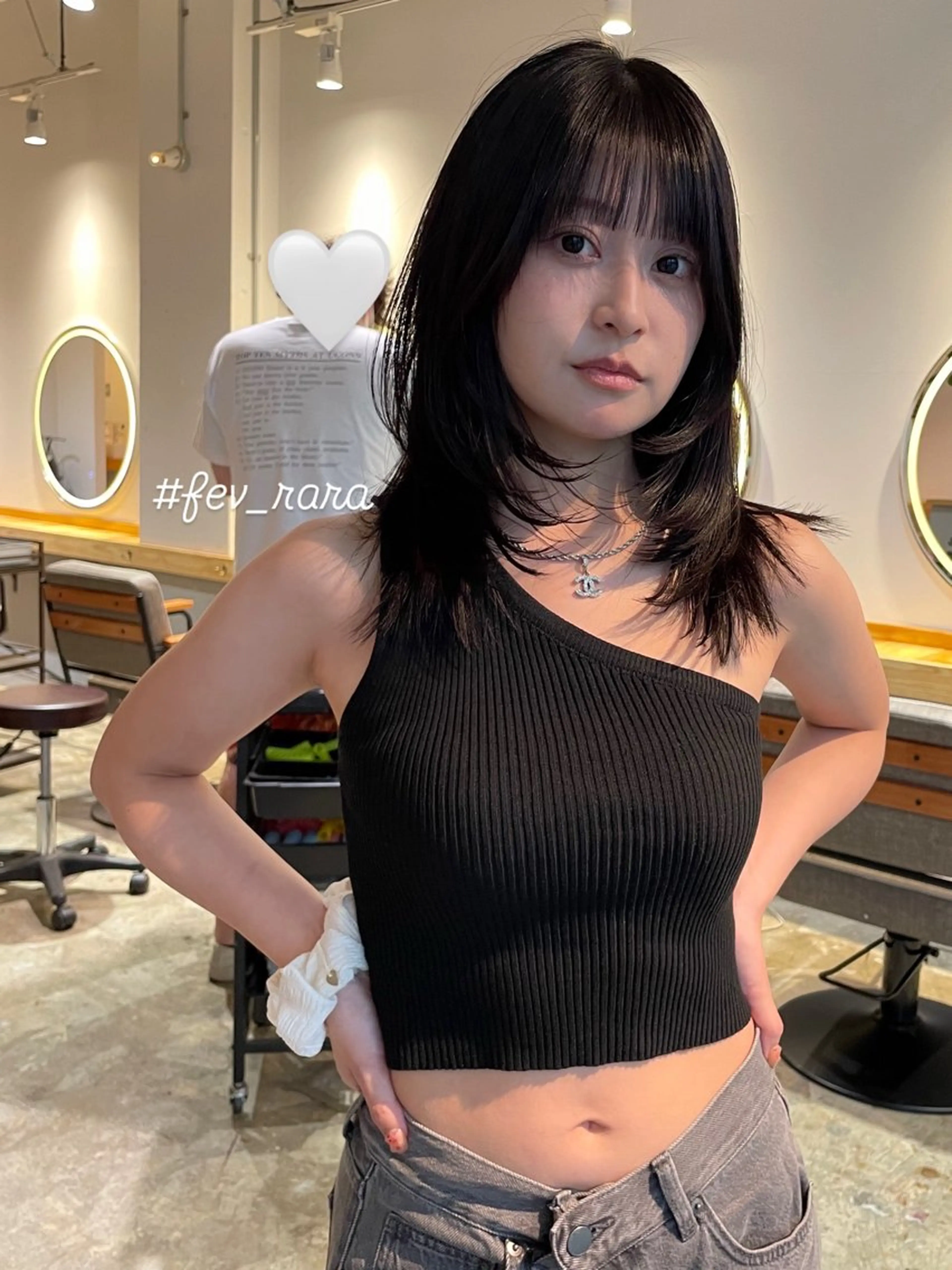ミディアム レイヤーカット カット ヘアカラー 蘭々/レイヤーカット /ハッシュカットのヘアスタイル