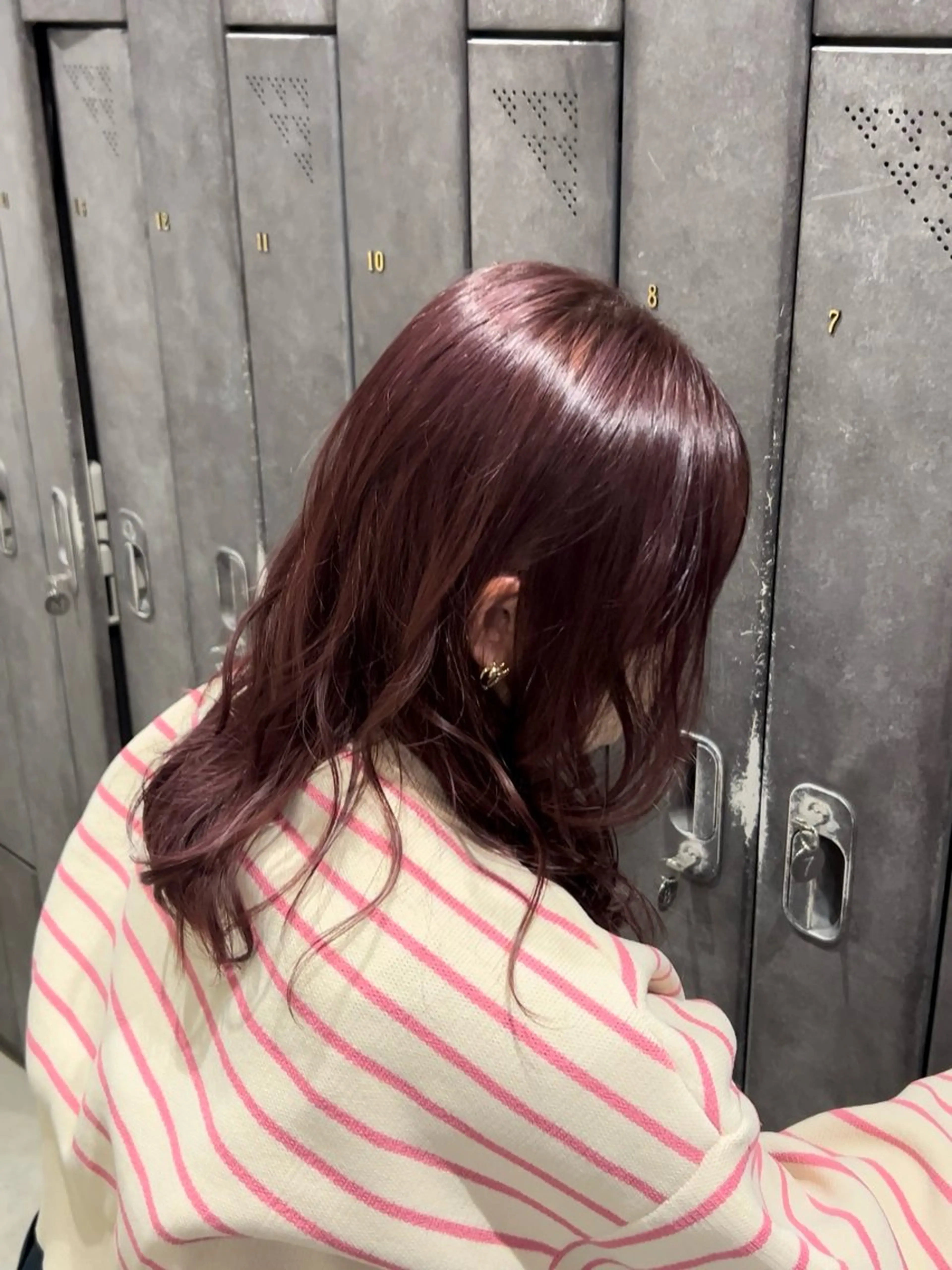 セミロング カラー 透明感カラー ピンクカラー パープルカラー カット ヘアカラー Lumier de mashu所属・nana/ボブ/ レイヤーカットのヘアスタイル