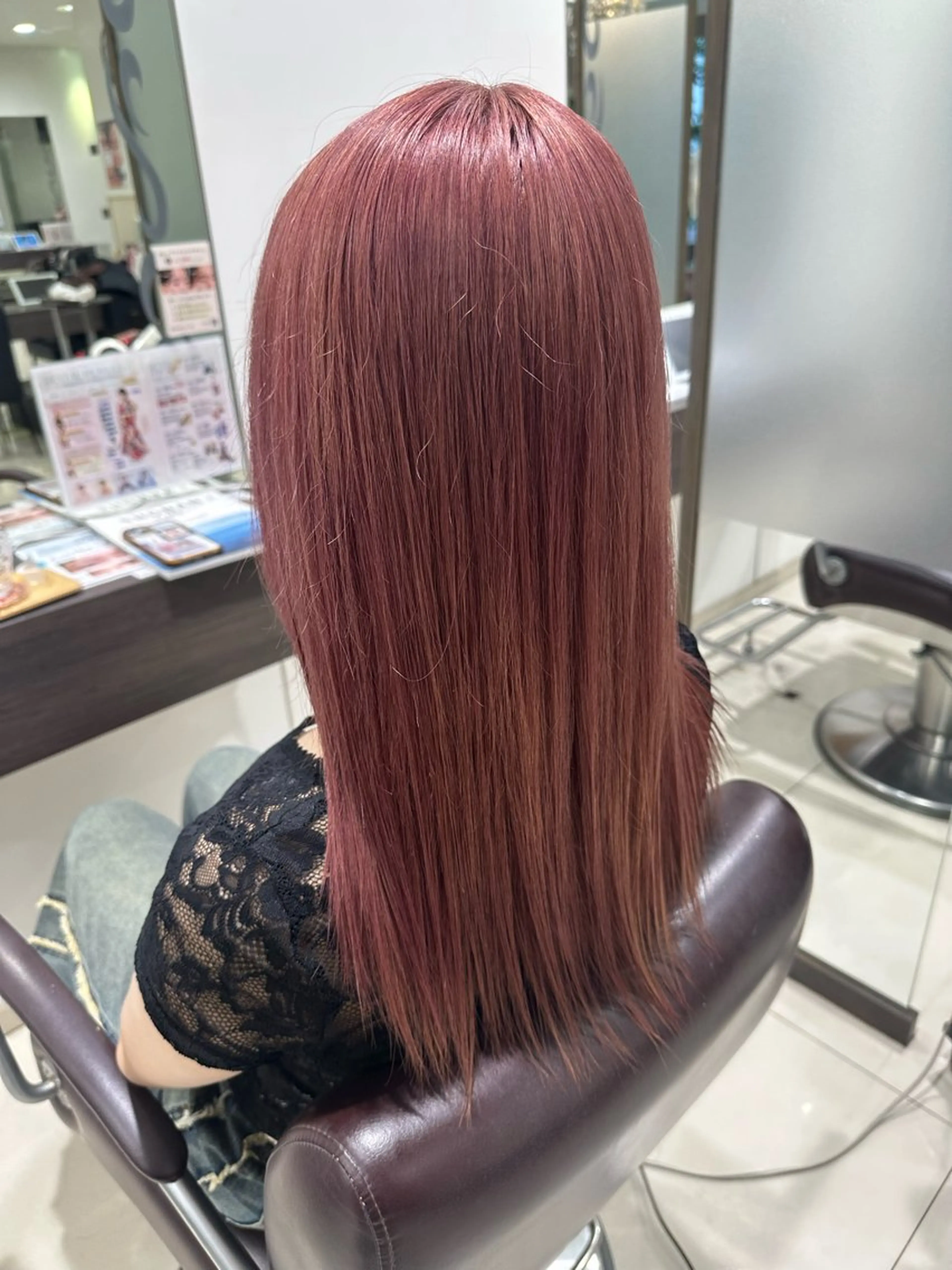 セミロング カラー ブリーチ ピンクカラー カット ヘアカラー 髪質改善カラー /メンズパーマ/陸のヘアスタイル