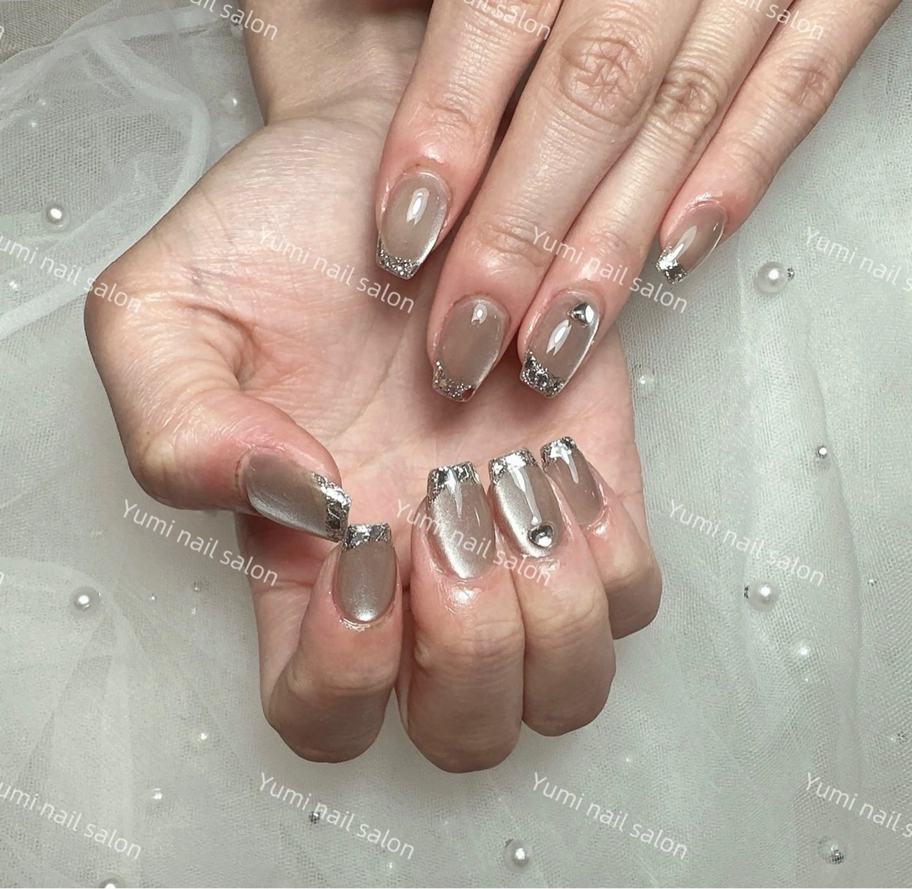 ネイル Yumi ジェル& チップ長さだしのネイルデザイン