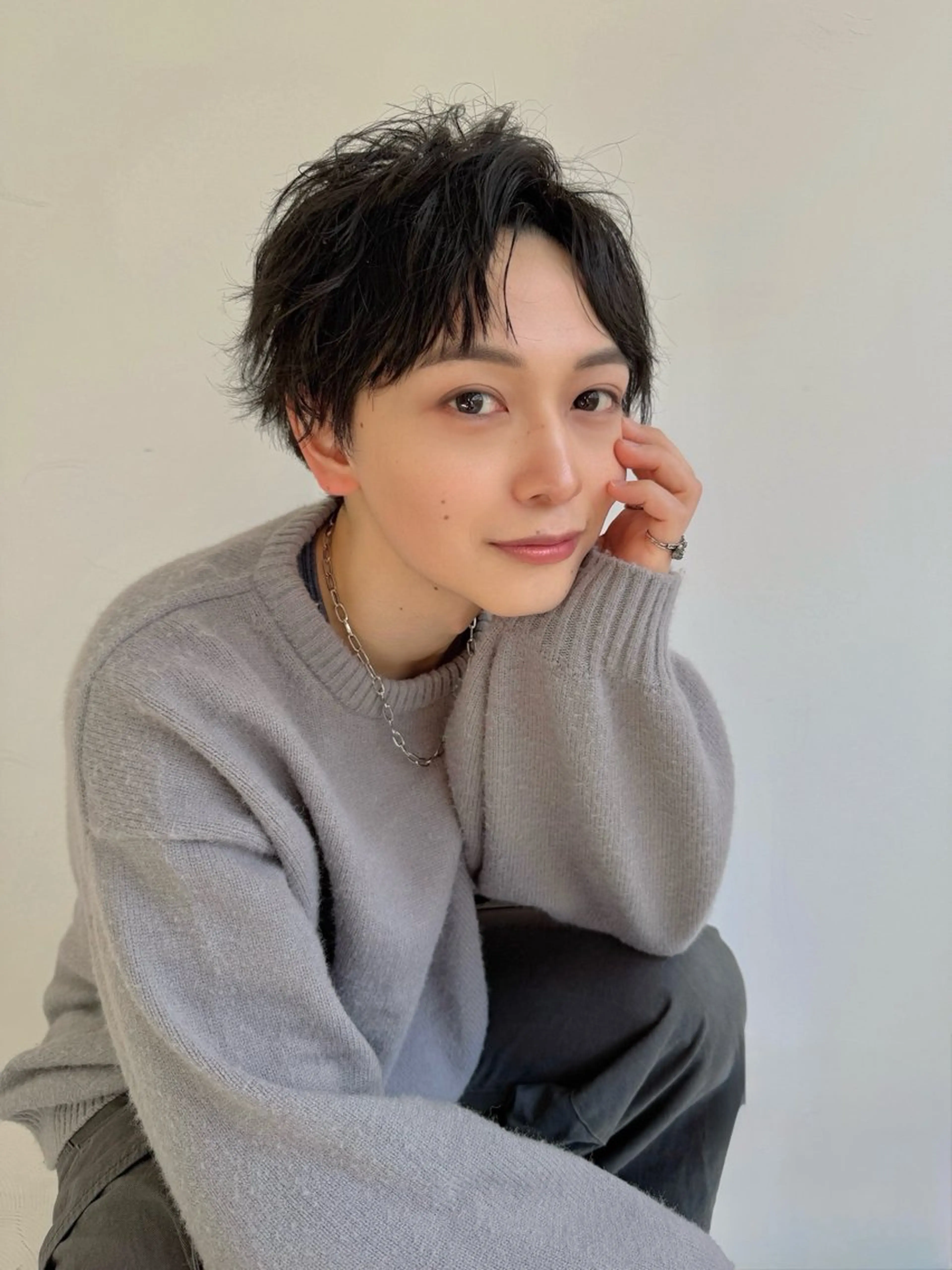 ショート カラー メンズ アップバング カット ヘアカラー SHICUNEアサミ /ショート/メンズのヘアスタイル