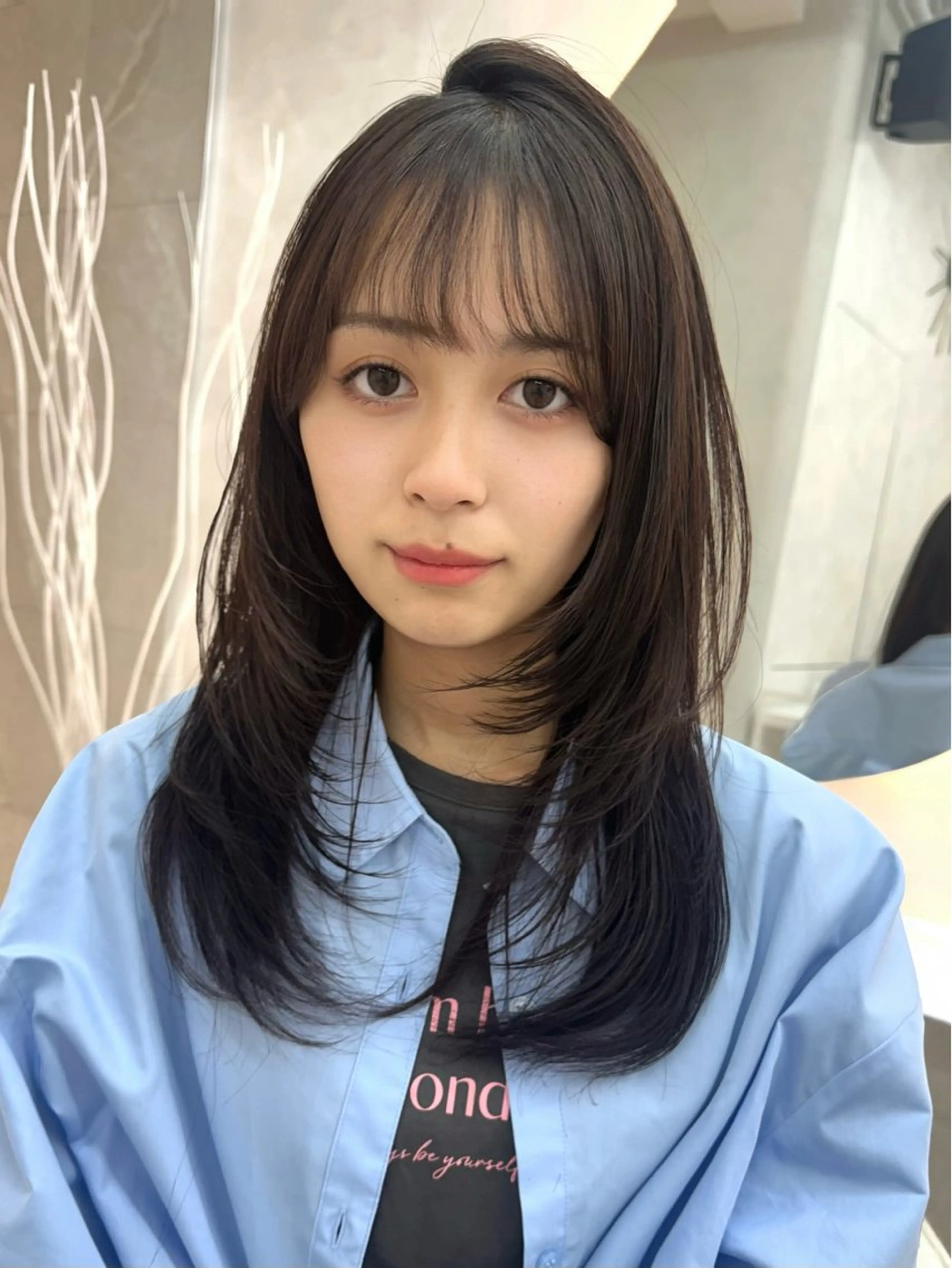 セミロング カラー ベージュカラー ブリーチ ブラウンカラー ケアブリーチ ハイトーンカラー カット 🦋高瀬寛菜🦋 韓国/ブリーチのヘアスタイル