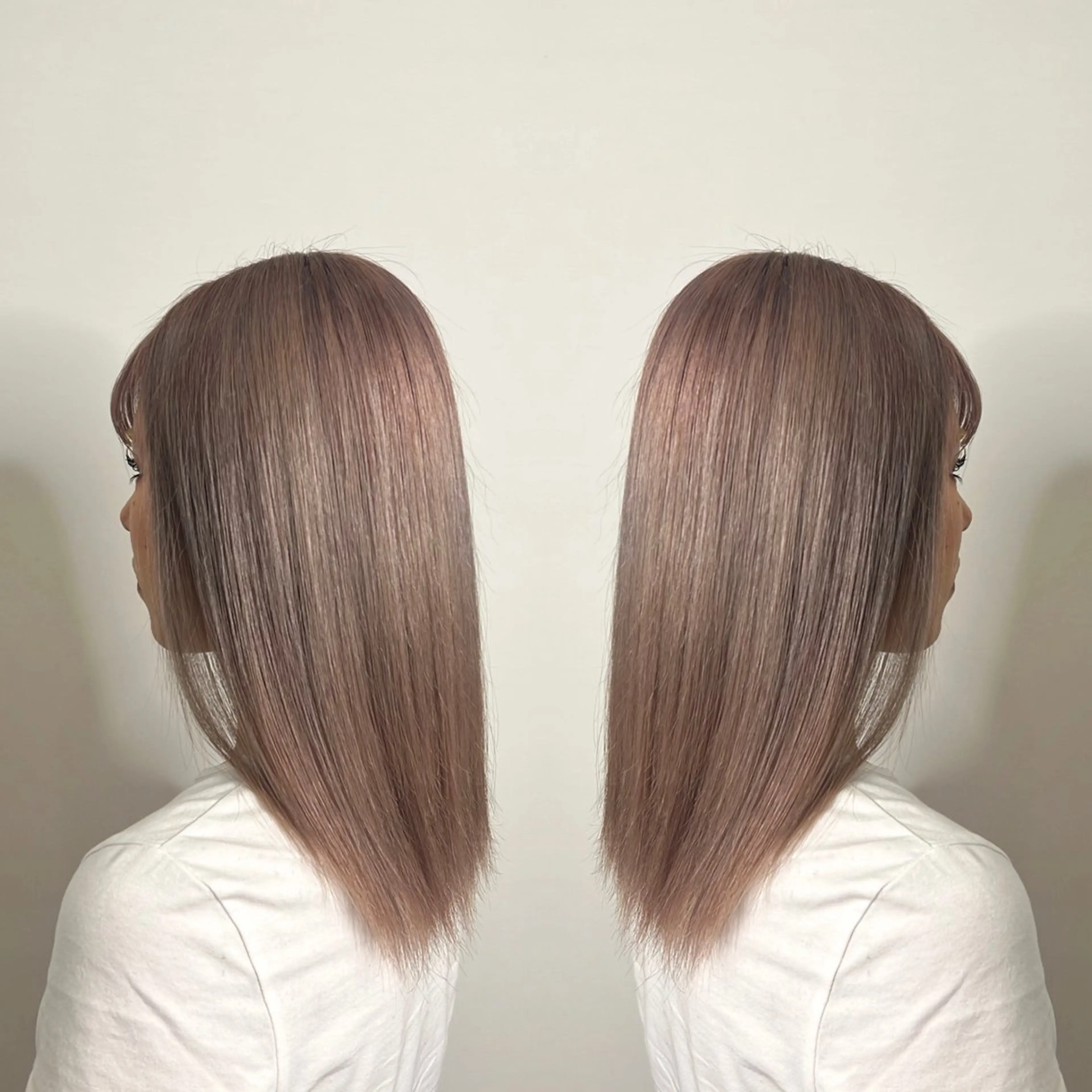 ミディアム カラー ベージュカラー ピンクカラー ピンクベージュ ヘアカラー トリートメント ☻モエカ/石川町 元町中華街☻のヘアスタイル