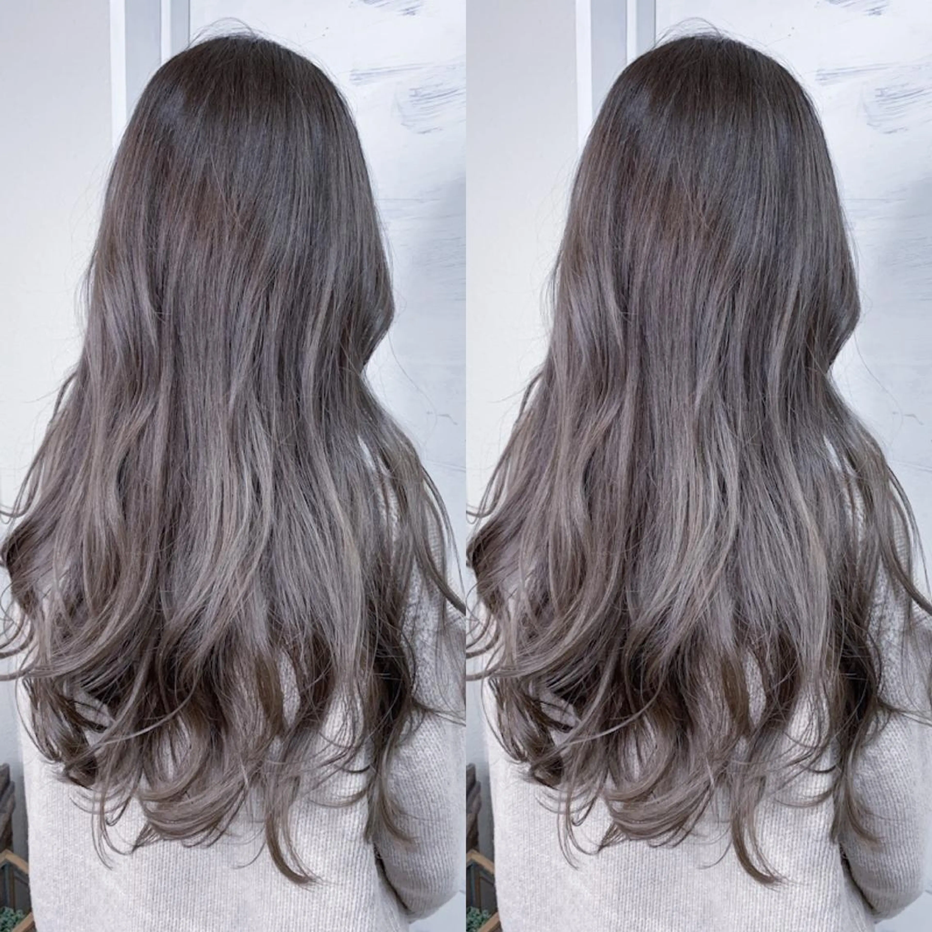 ロング カラー グレージュ ハイライトカラー ハイライト ヘアカラー BOX mico.のヘアスタイル