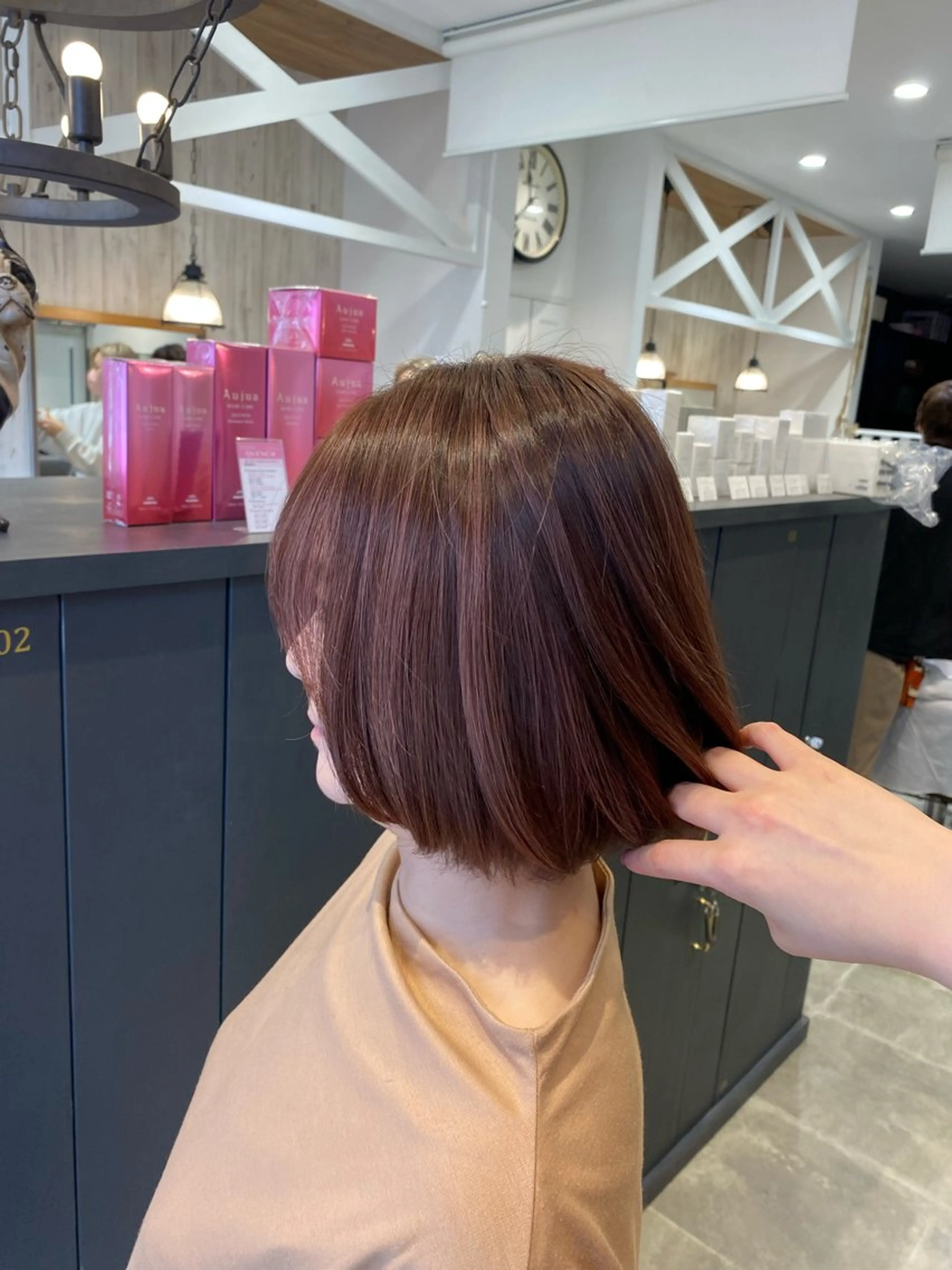 カラー ベージュカラー ハイライトカラー ピンクカラー ピンクベージュ ヘアカラー 柴田 枝利子のヘアスタイル