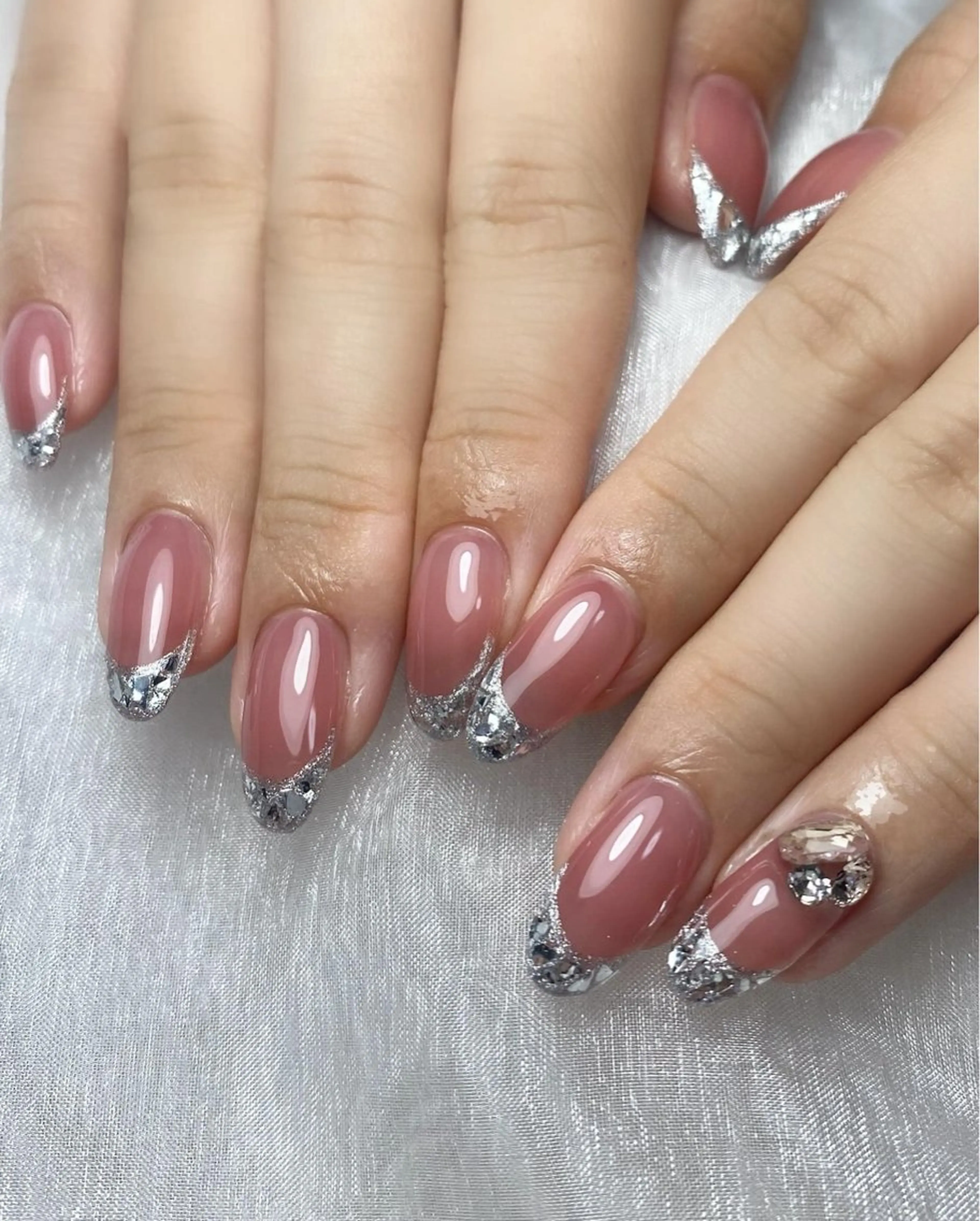 ネイル フレンチネイル ガラスフレンチ fuyu nailのネイルデザイン