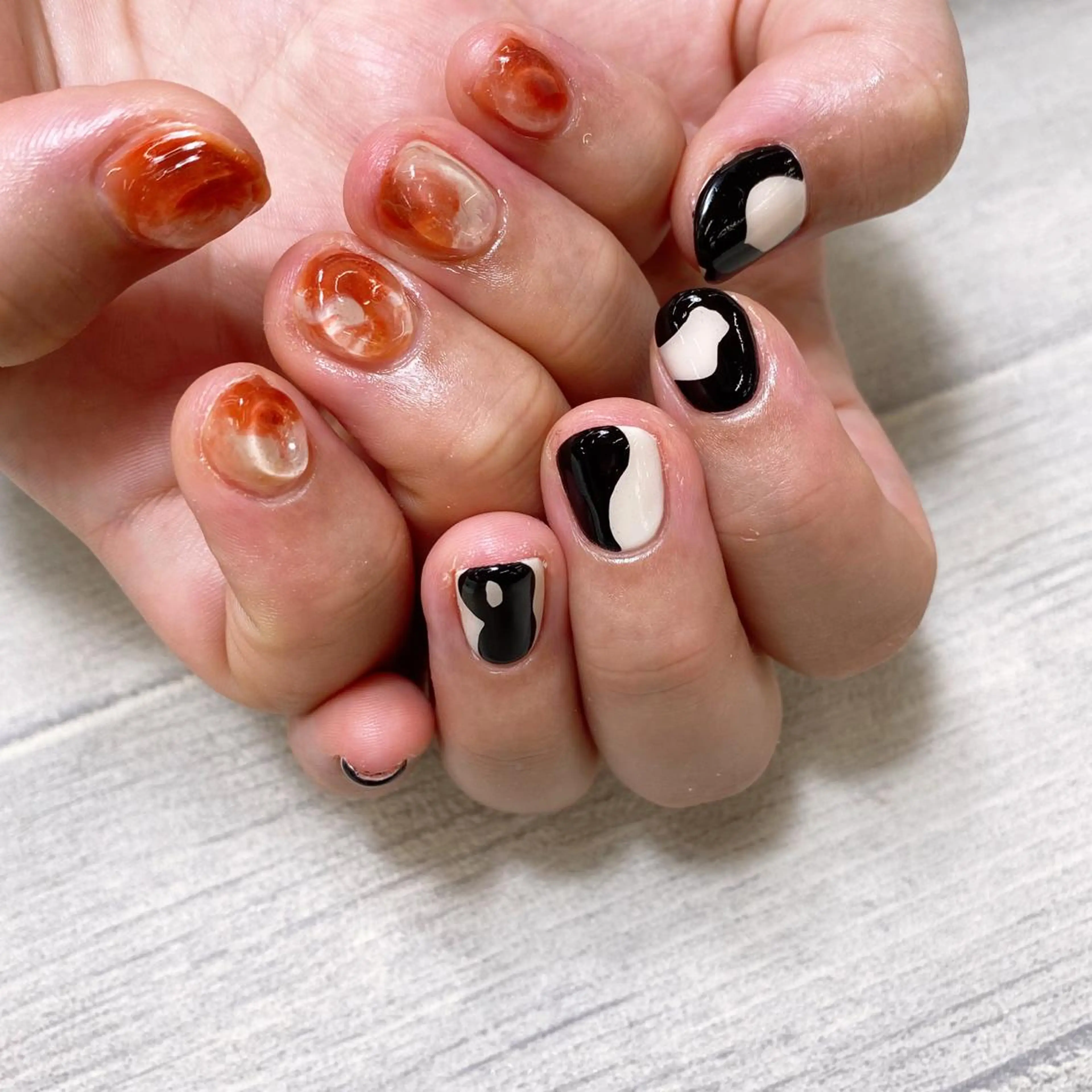 ネイル ニュアンスネイル 巻き爪補正 Umber　Miyaのネイルデザイン