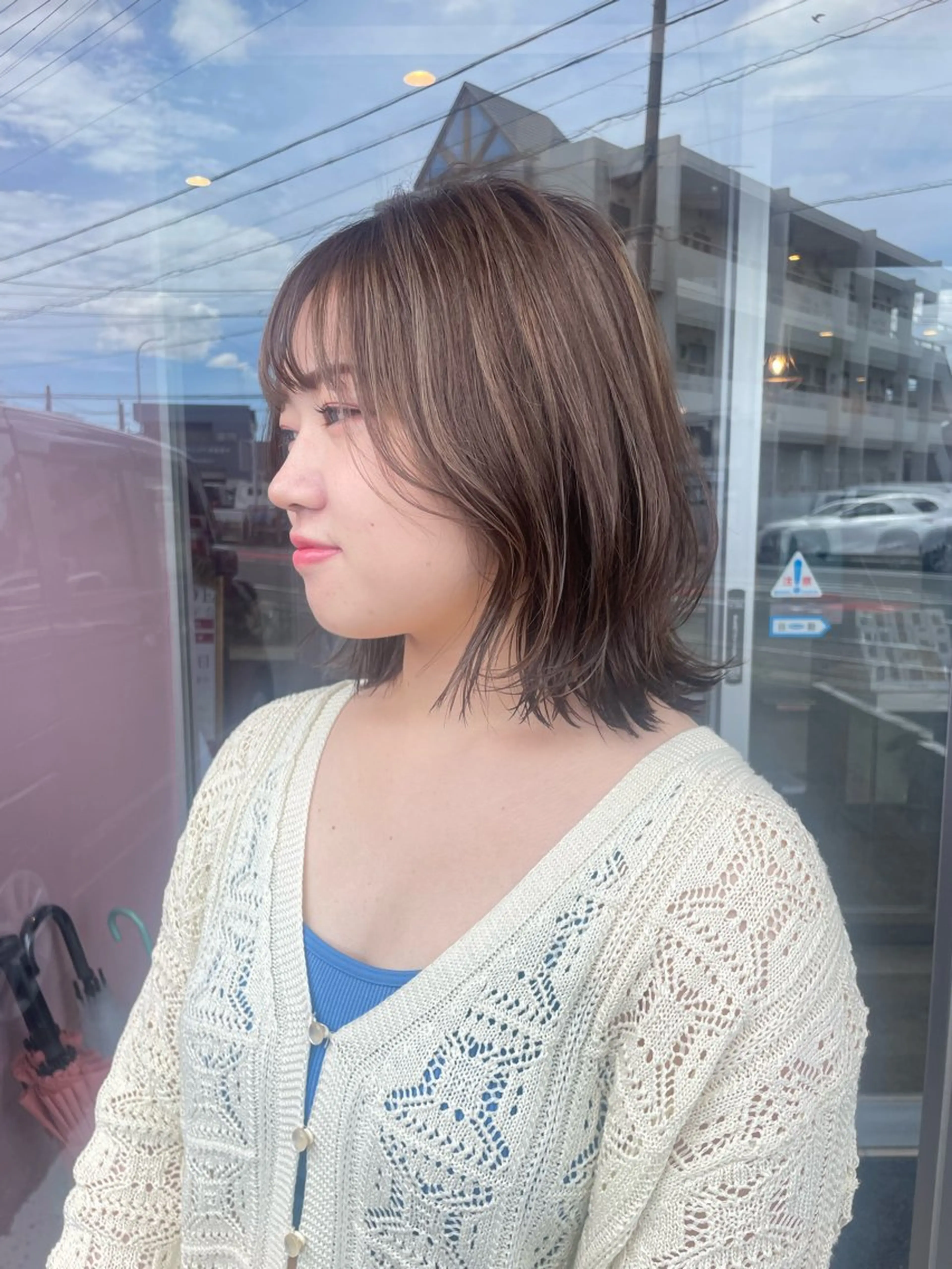 ミディアム カラー ヘアカラー ひなた 艶カラー/渋谷のヘアスタイル