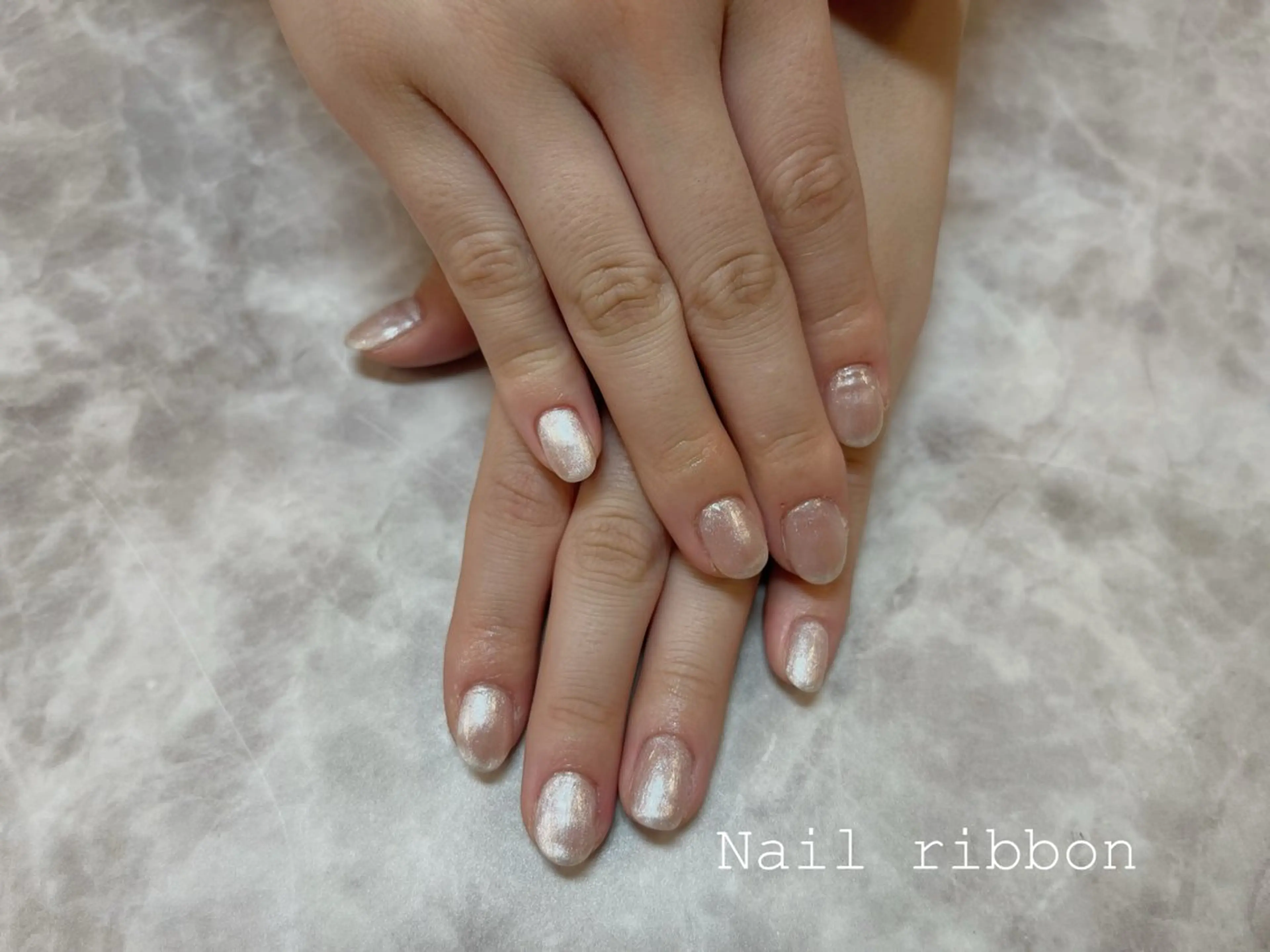 ネイル ワンカラーネイル ネイルリボン 笠井のネイルデザイン