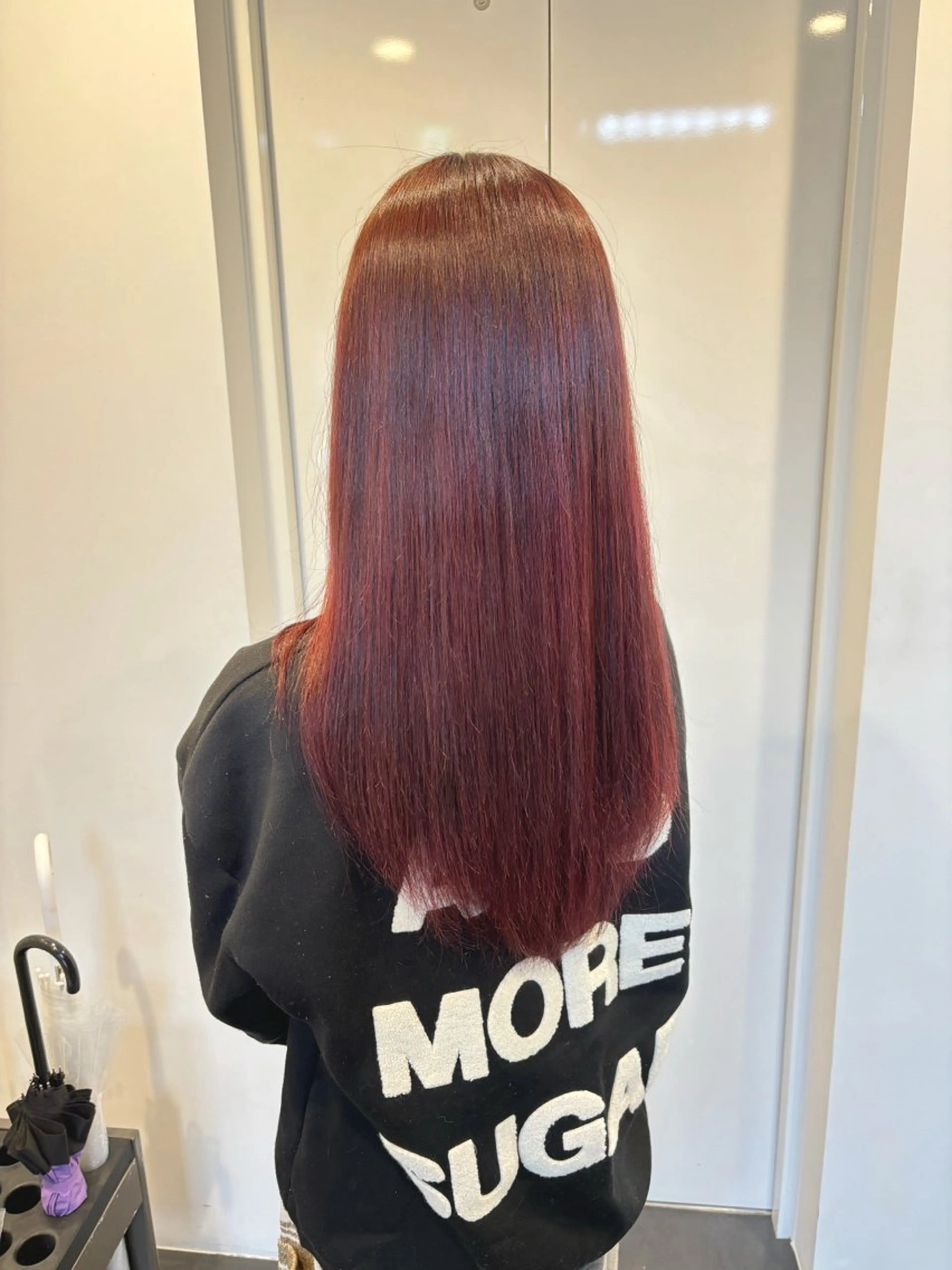 ロング カラー ブリーチ レッドカラー HIMENO🫧 stylist🤍のヘアスタイル