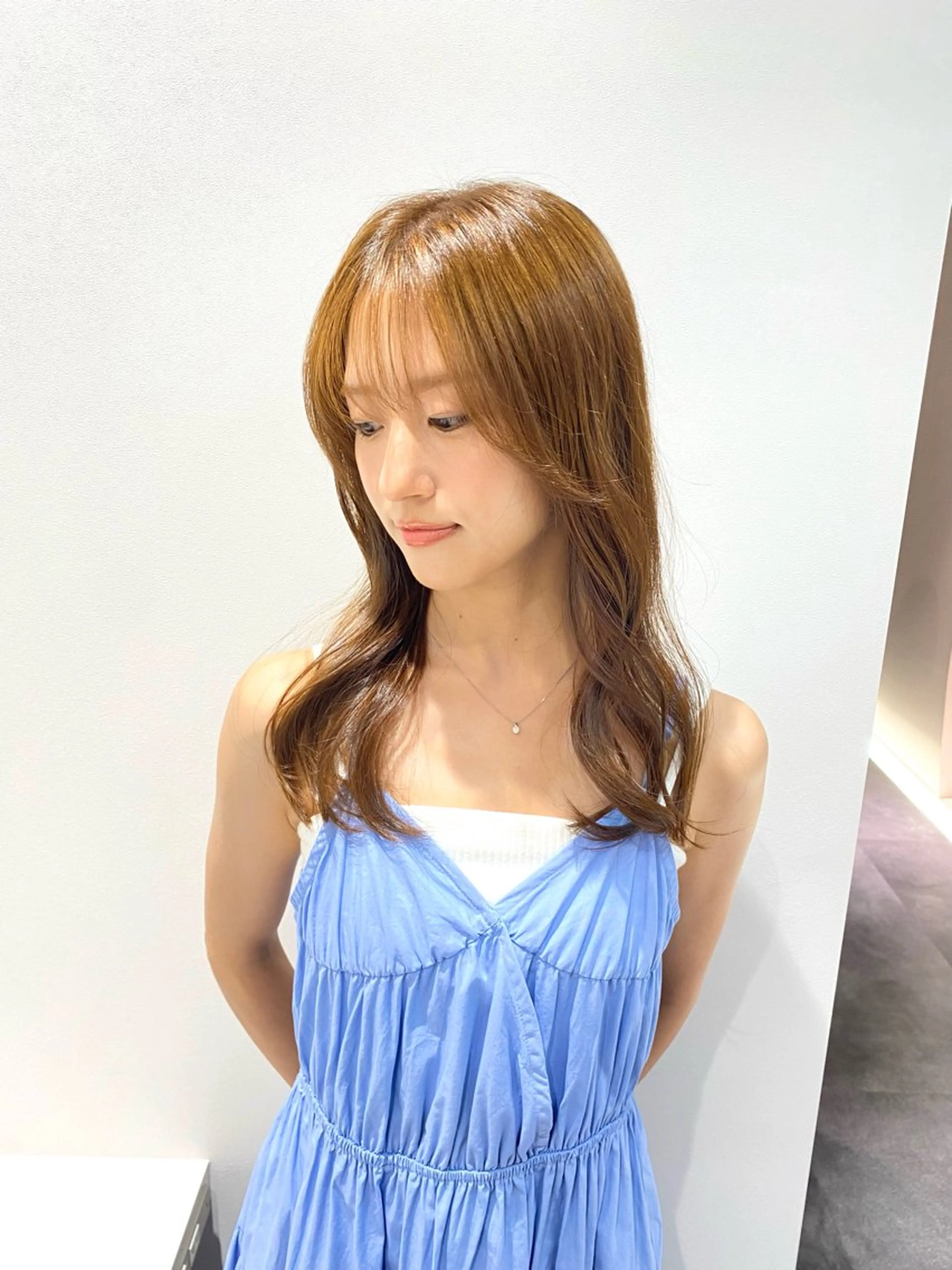 ミディアム カラー カット ヘアカラー トリートメント 髪質改善水素TR× レイヤーカット/熊澤のヘアスタイル