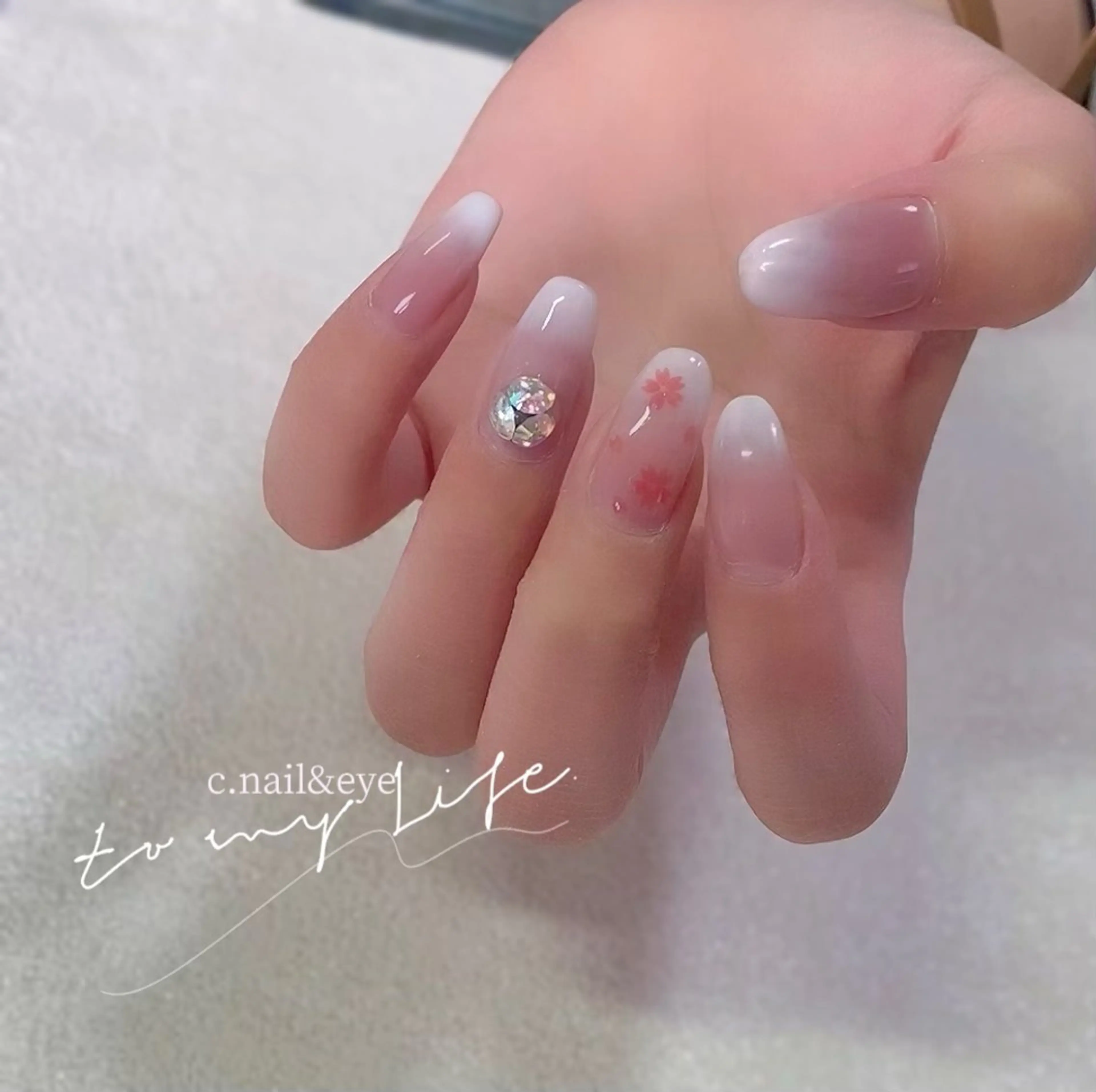 ネイル 桜ネイル 春ネイル C.Nail &EYE筑紫駅のネイルデザイン