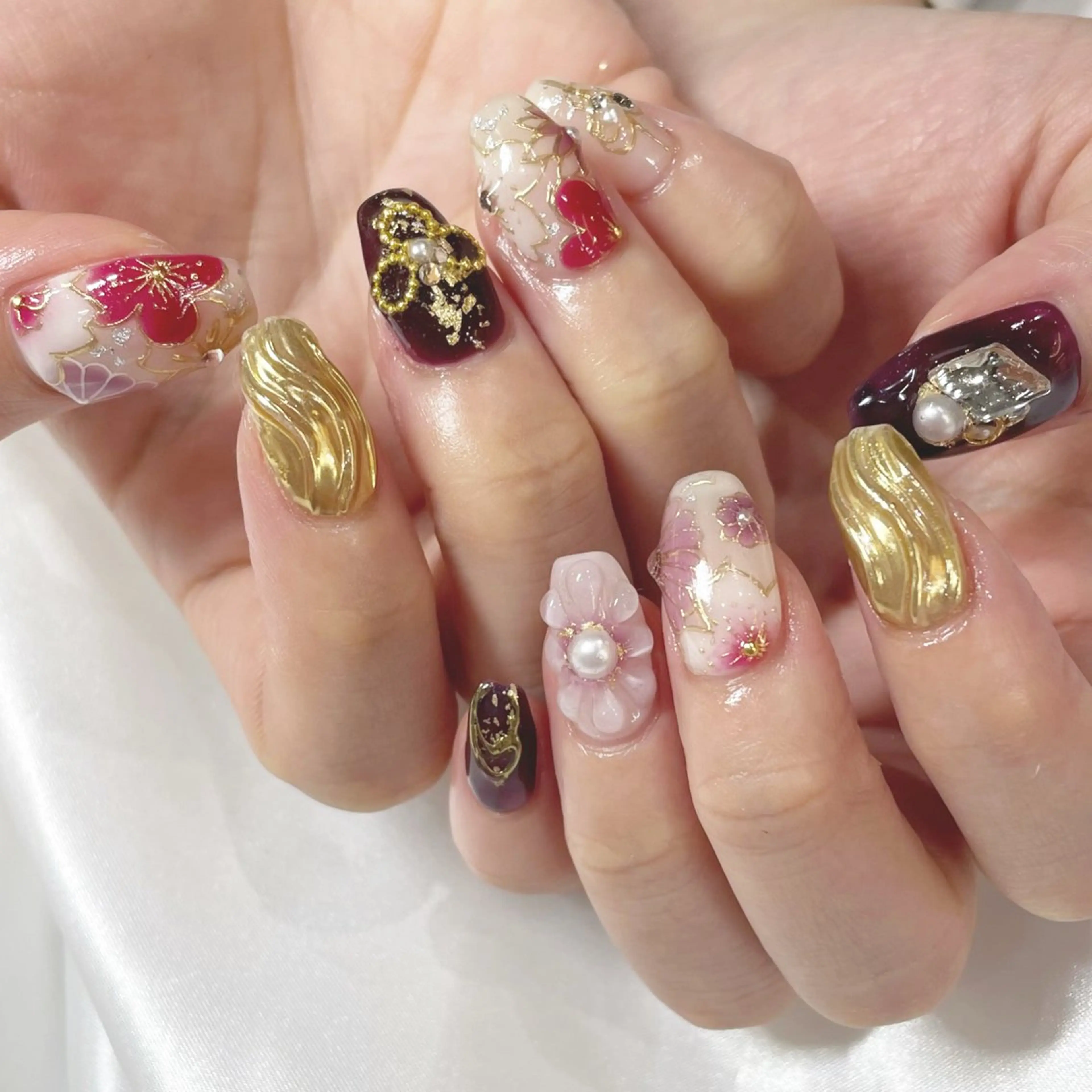 ネイル 成人式 キラキラネイル 持ち込み ハンドネイル Tsukahara 🌷仙台PARCOのネイルデザイン