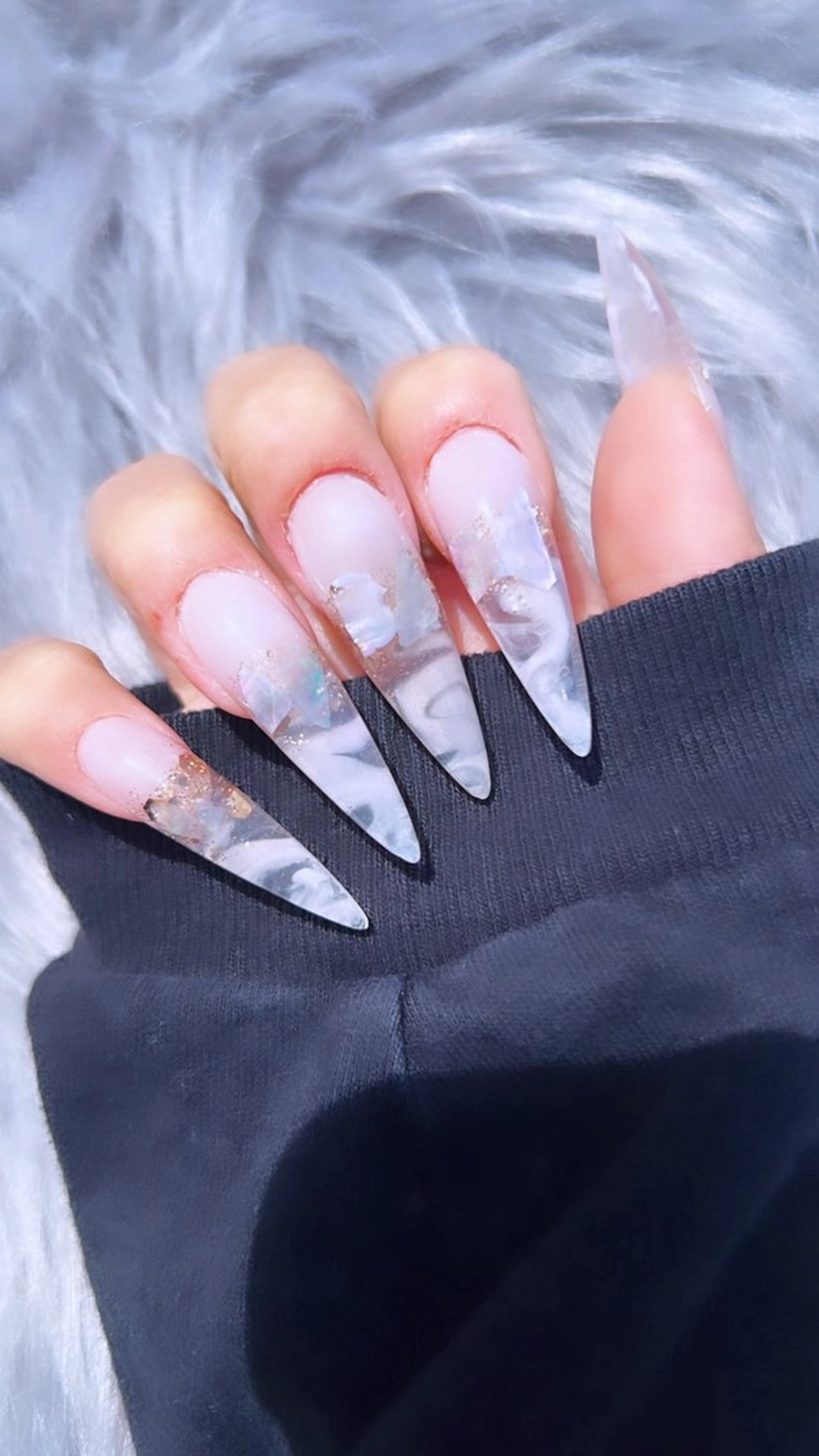 ネイル クリアネイル 大理石ネイル(マーブル) ハンドネイル Nail Room Ｒのネイルデザイン