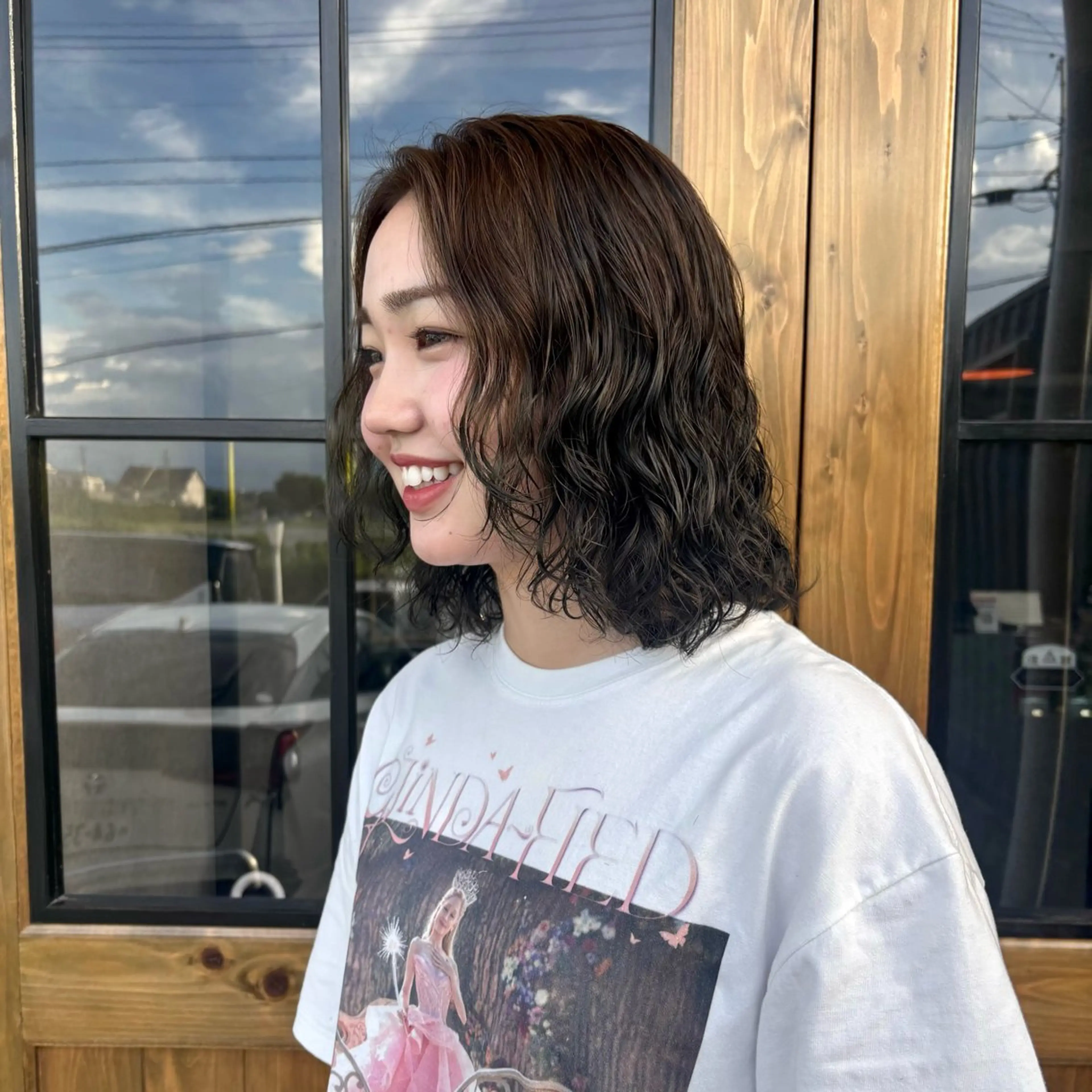 ショート パーマ ボブ カット パーマ トリートメント 加藤 結奈のヘアスタイル