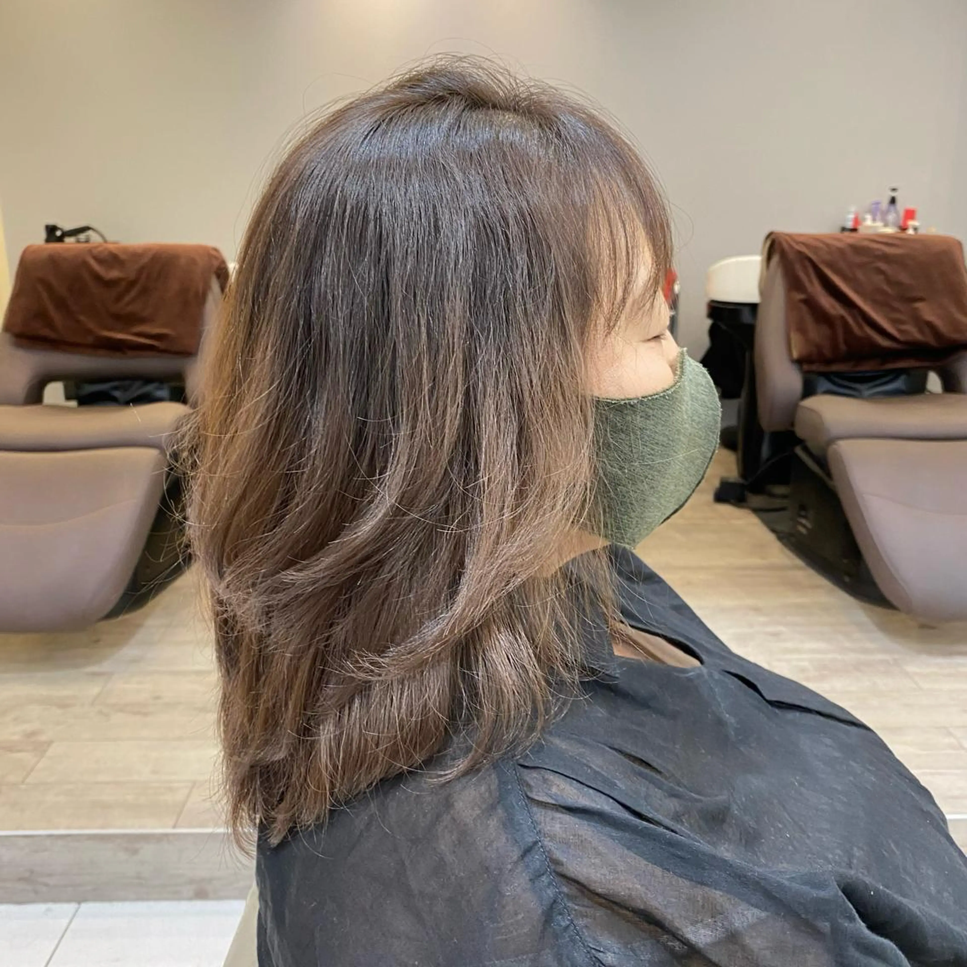 ミディアム レイヤーカット ウルフカット メンズサロンGRIT 店長　深山一平のヘアスタイル