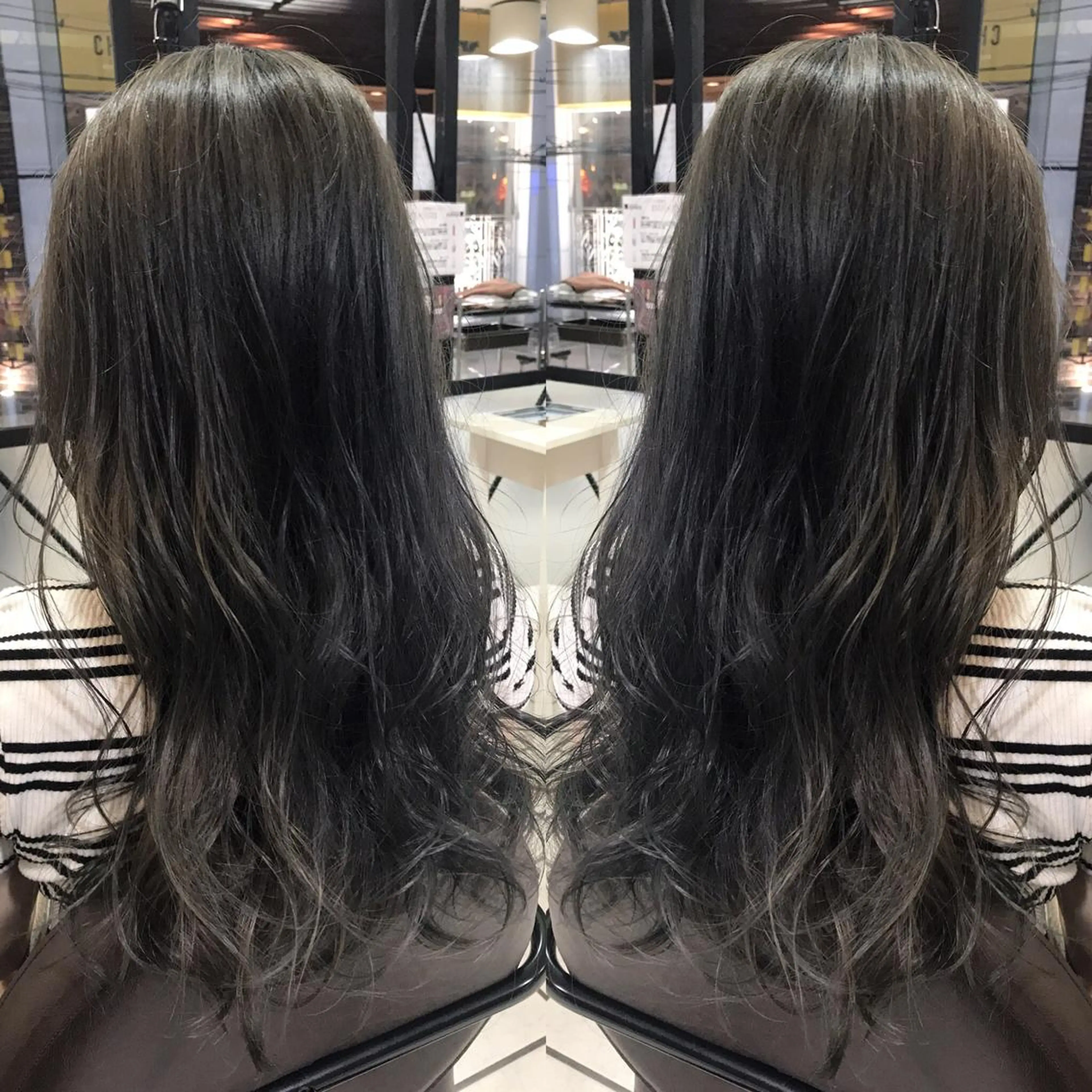 ロング カラー シールエクステ⭐️ オオミタクヤのヘアスタイル