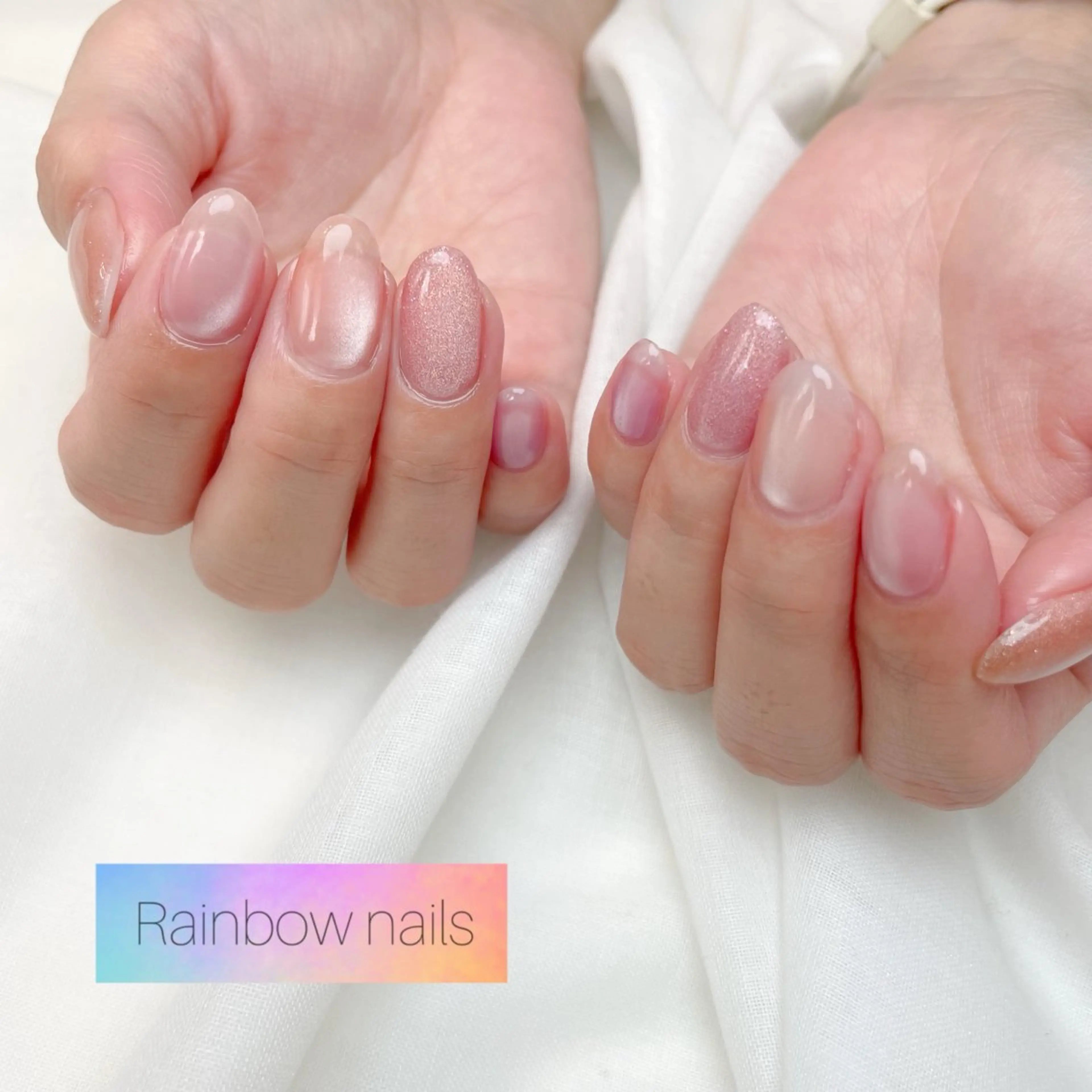 ネイル Rainbow nailsくろちゃんのネイルデザイン