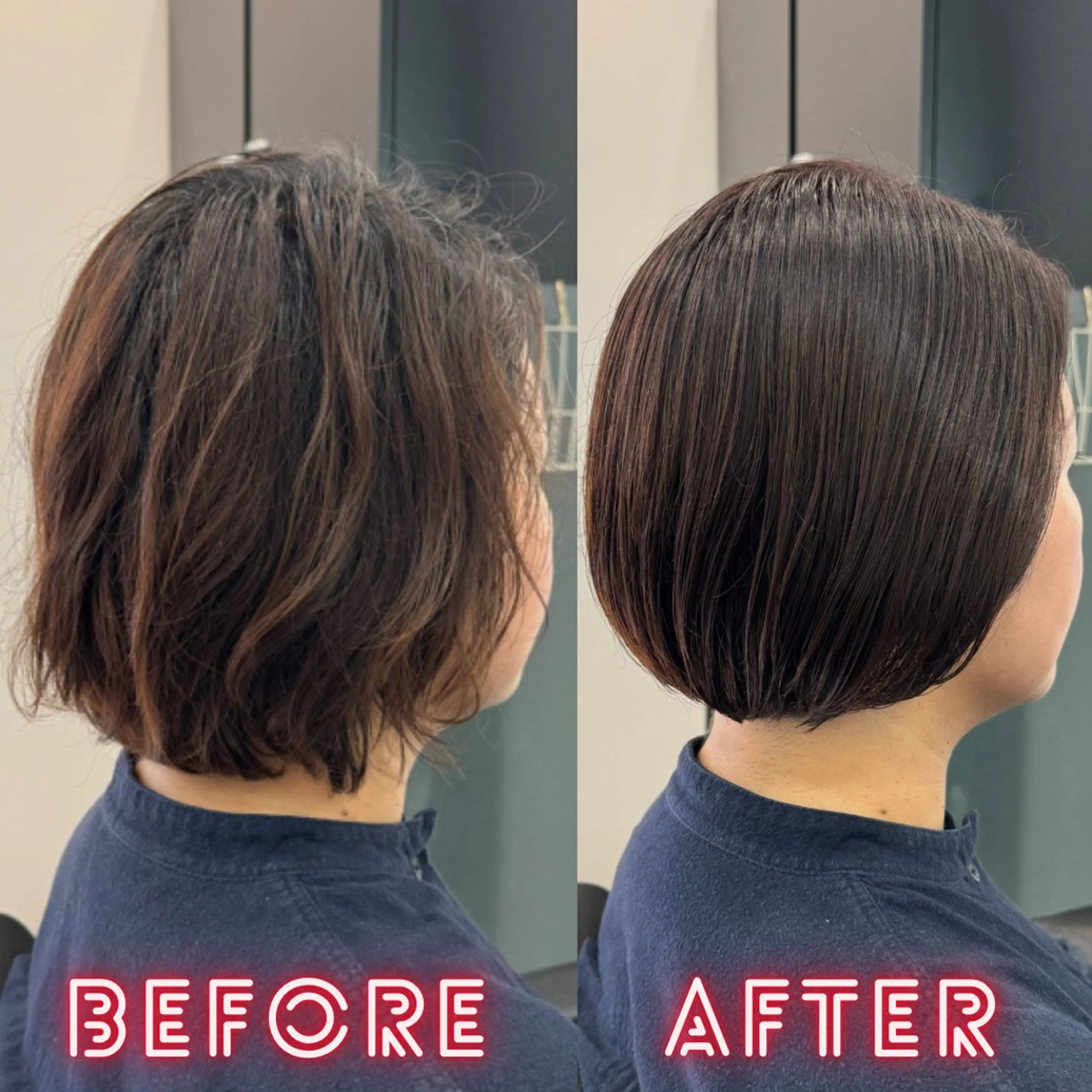 ショート カット トリートメント YASU🍎ボブ/ 赤系カラー/髪質改善のヘアスタイル